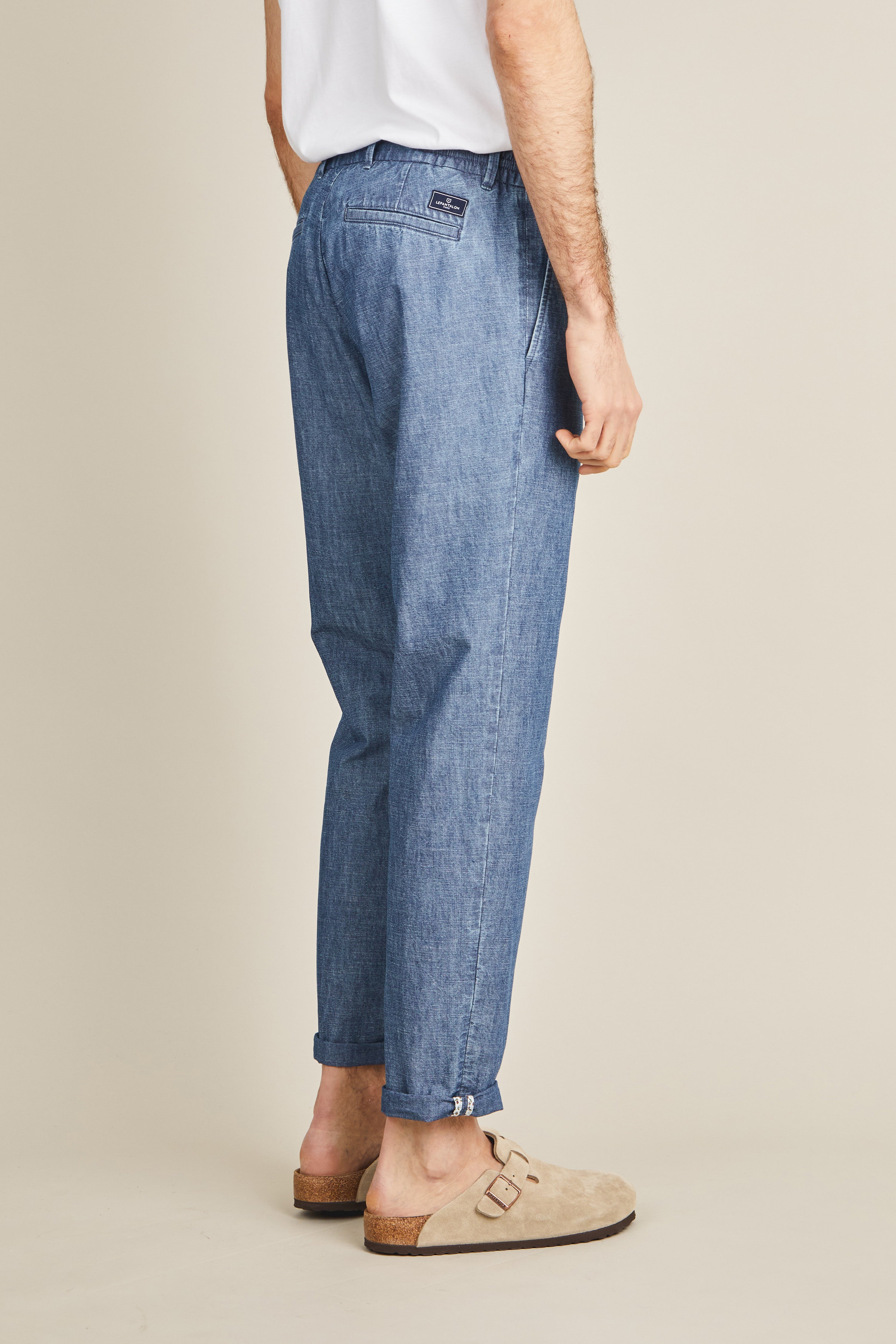 le-pantalon-jogpant-chambray-bleu-jogging-coton-homme image 4