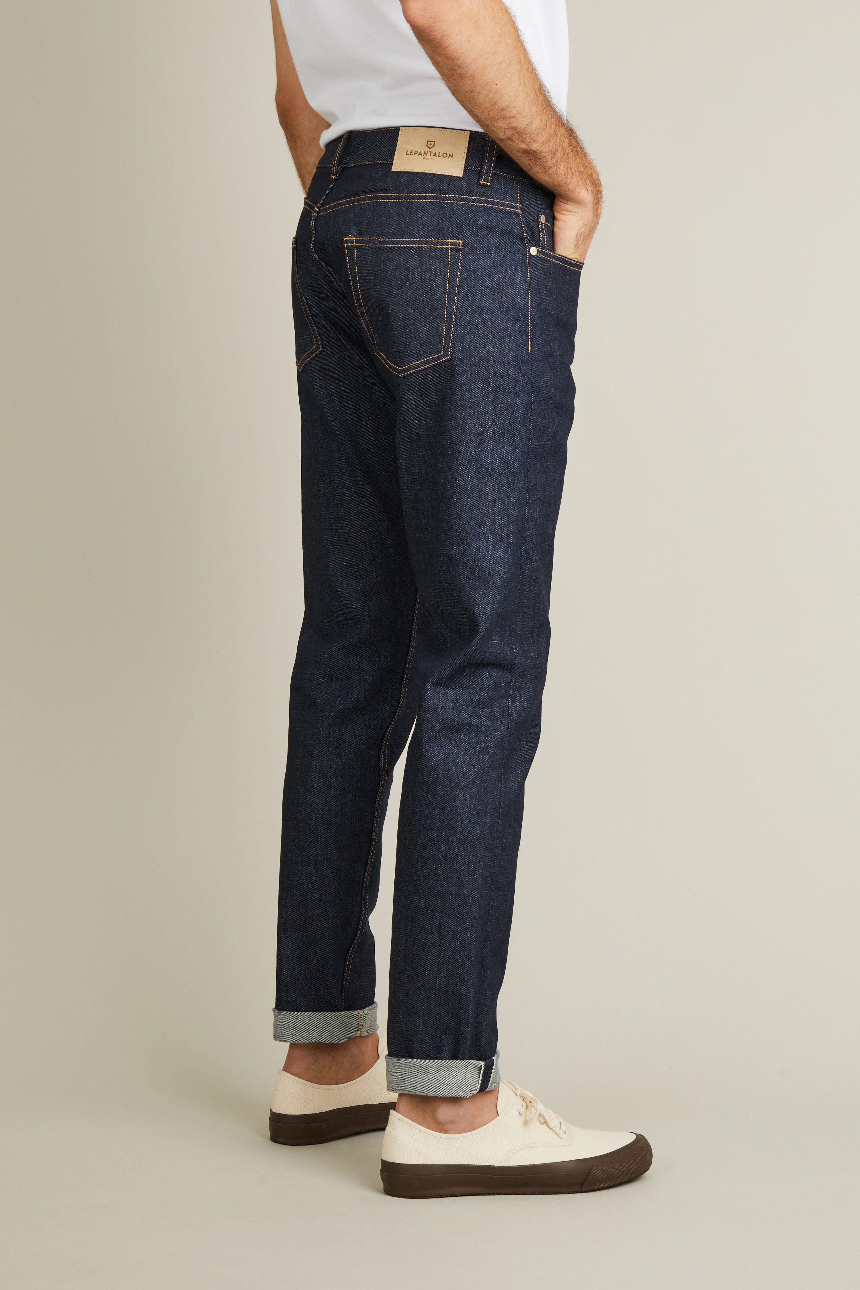 le-pantalon-jeans-homme-selvedge-bleu-coton-bio-semi-slim image 5