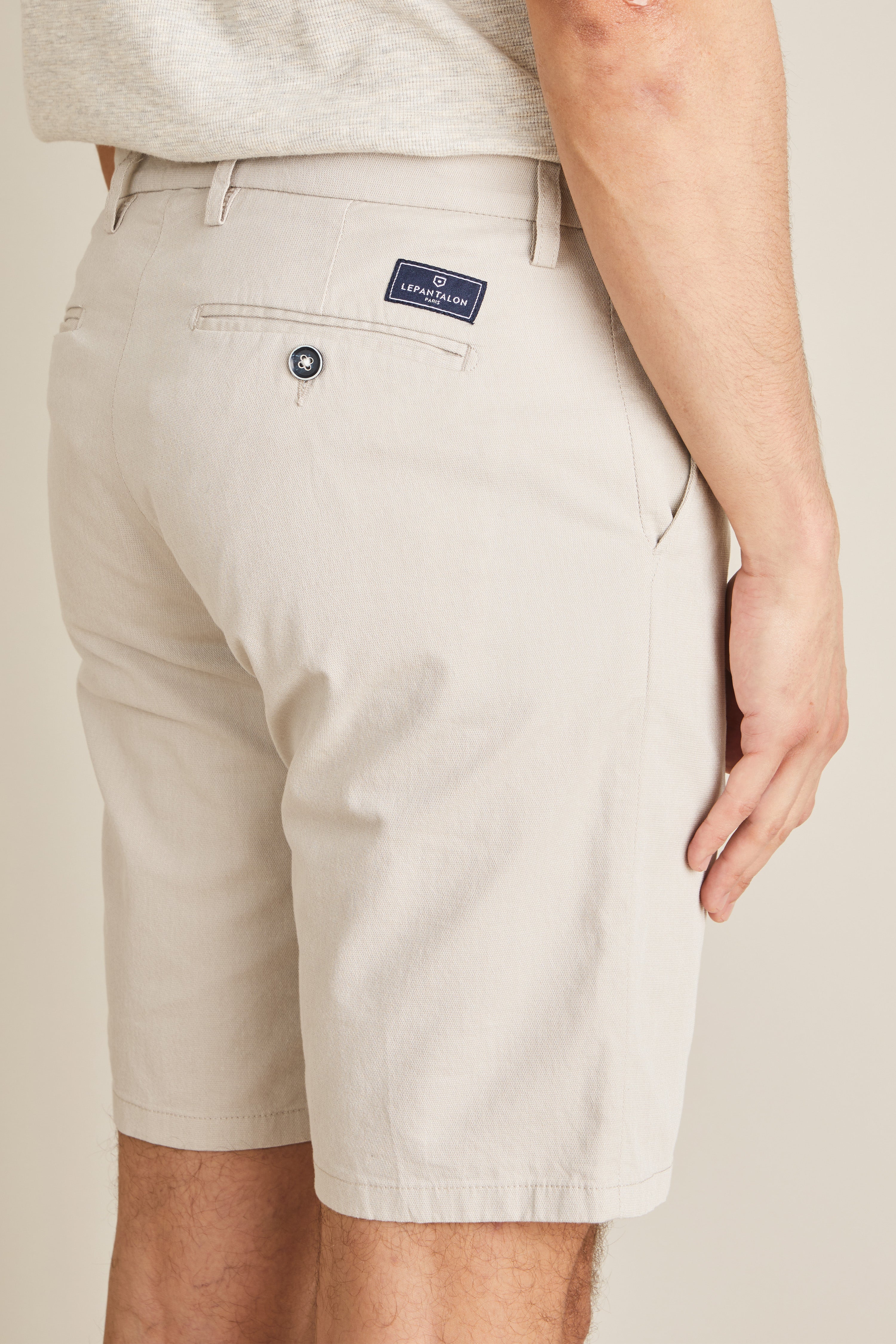 le-pantalon-bermudas-homme-fm-lpbl-1-bermuda-beige-coton-l-ger image 2