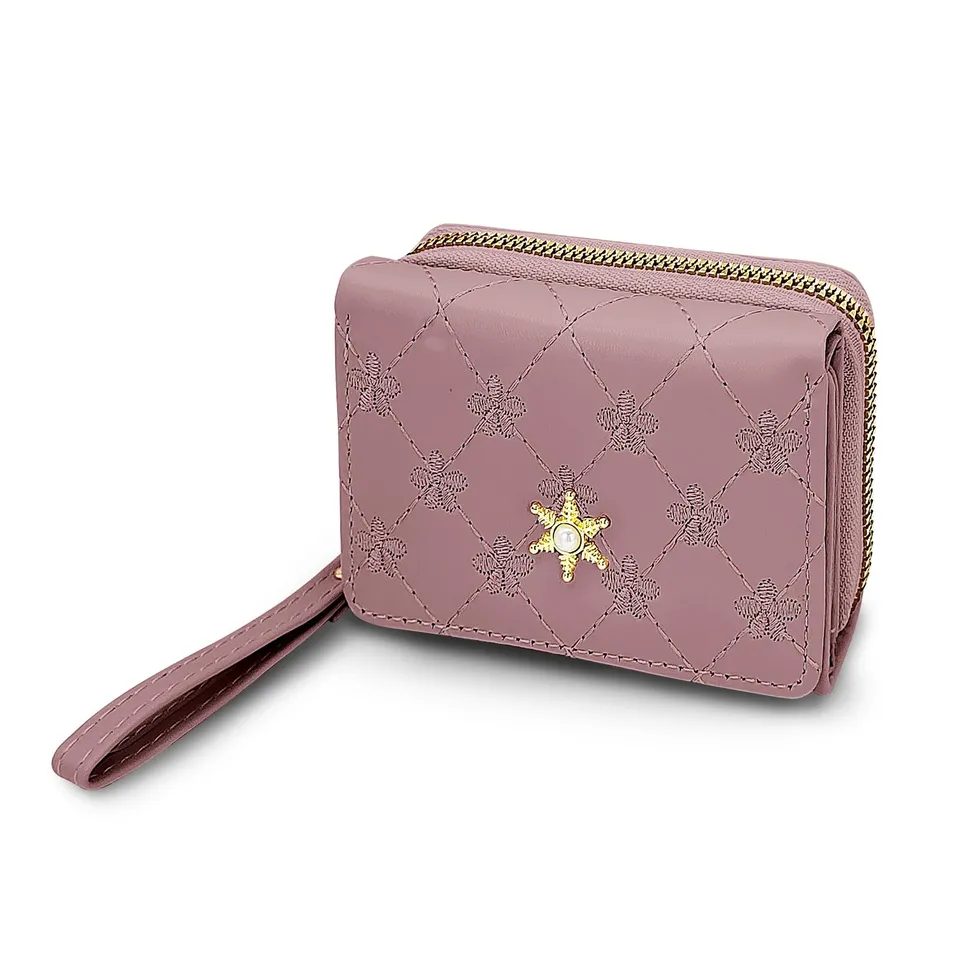 adistylinno-women-s-wallet-petit-portefeuille-rose-floral-7-cartes image 1