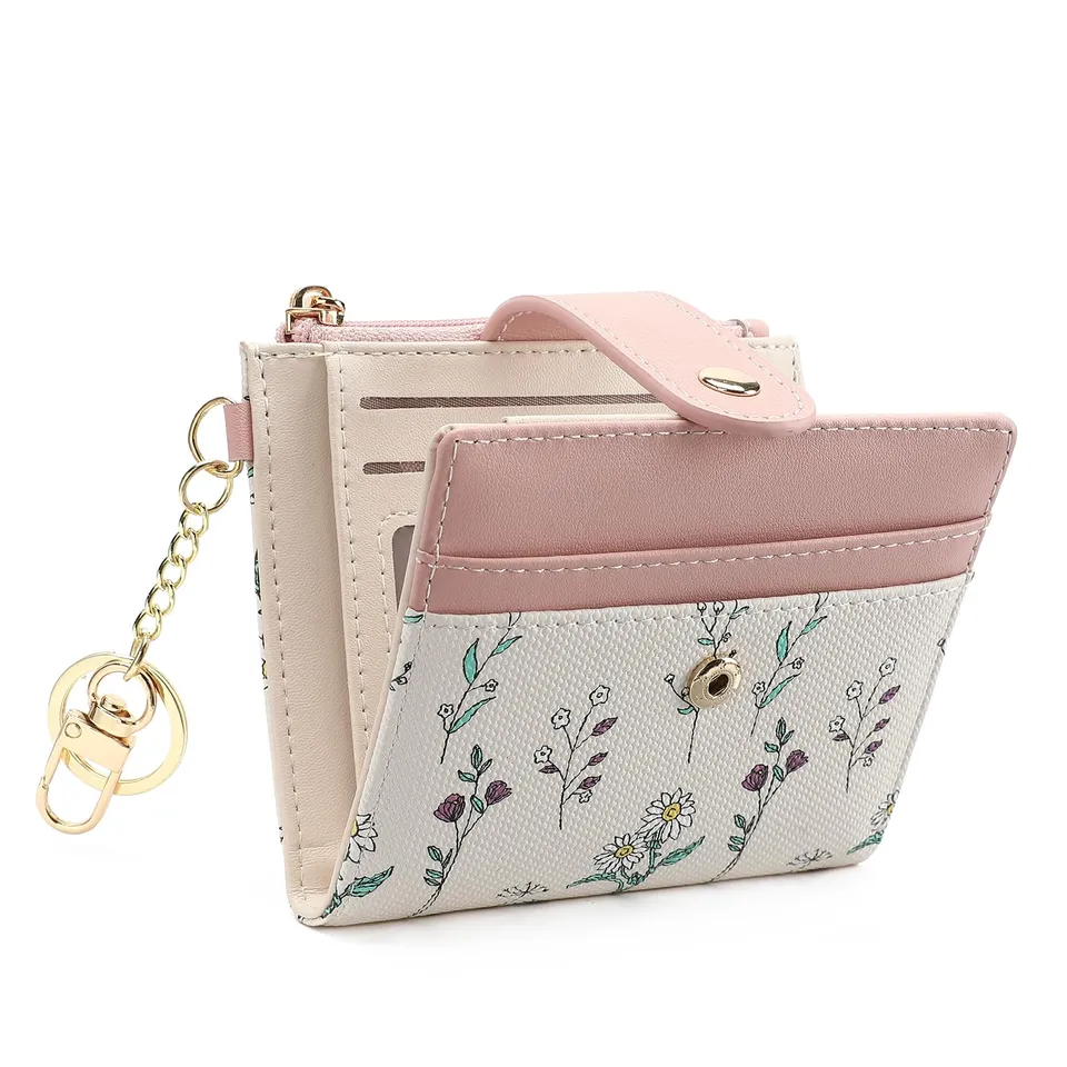 gaekeao-women-s-small-wallet-petit-portefeuille-femme-rose-rfid image 1