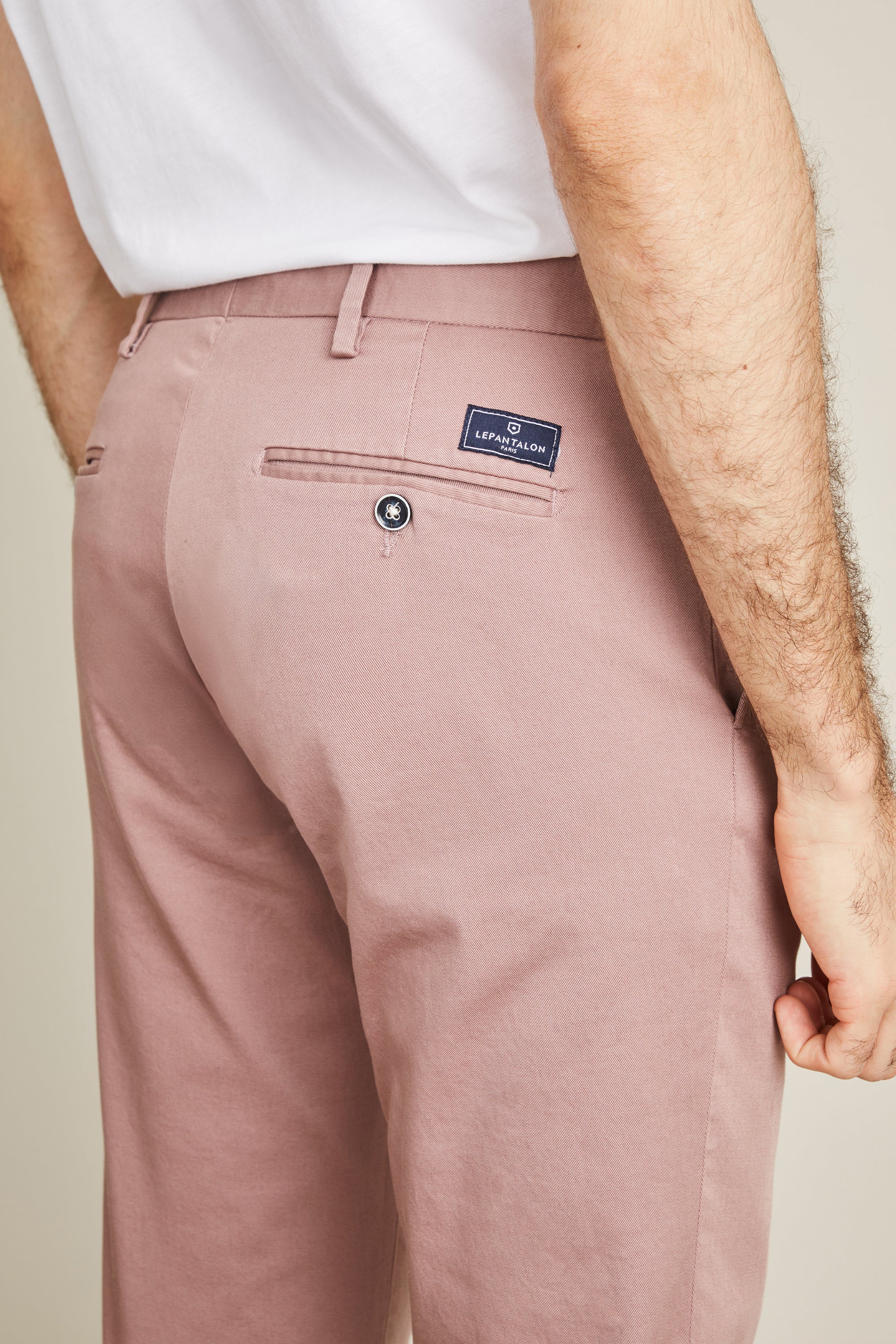 le-pantalon-chinos-homme-classique-chino-bois-de-rose-coton image 3