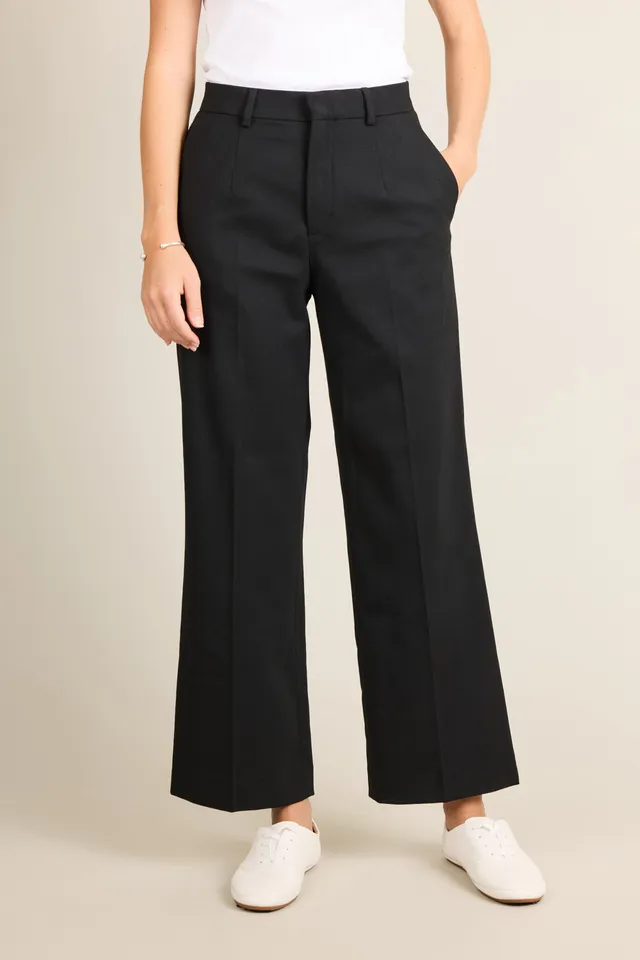 le-pantalon-pantalons-femme-pantalon-flare-noir-laine image 1