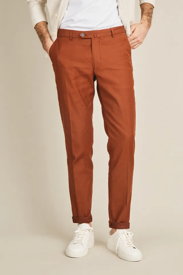 le-pantalon-chino-coton-lin-terracotta-chino-t-l-ger image 1