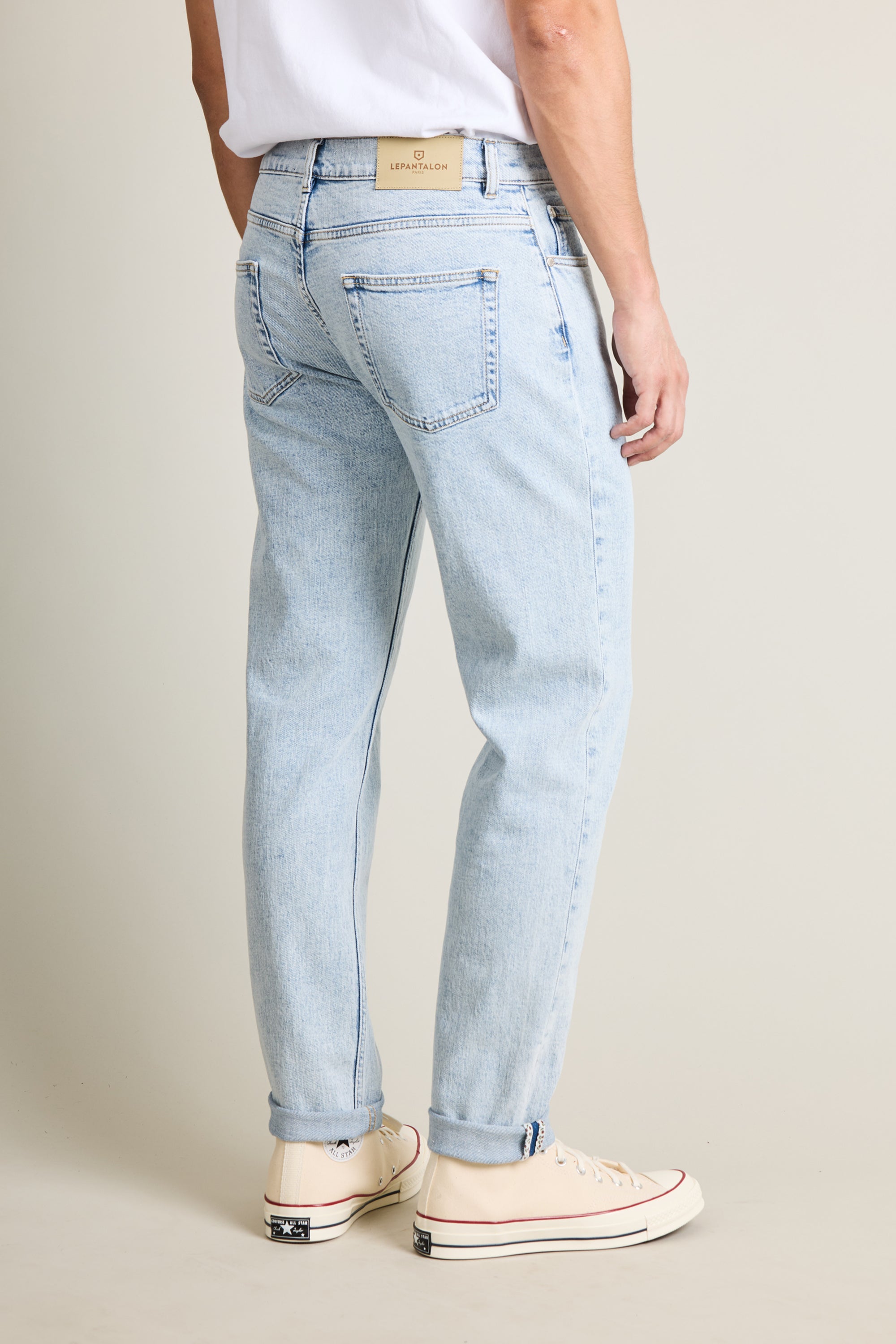 le-pantalon-jeans-jean-bleu-bleached-semi-slim-stretch image 4