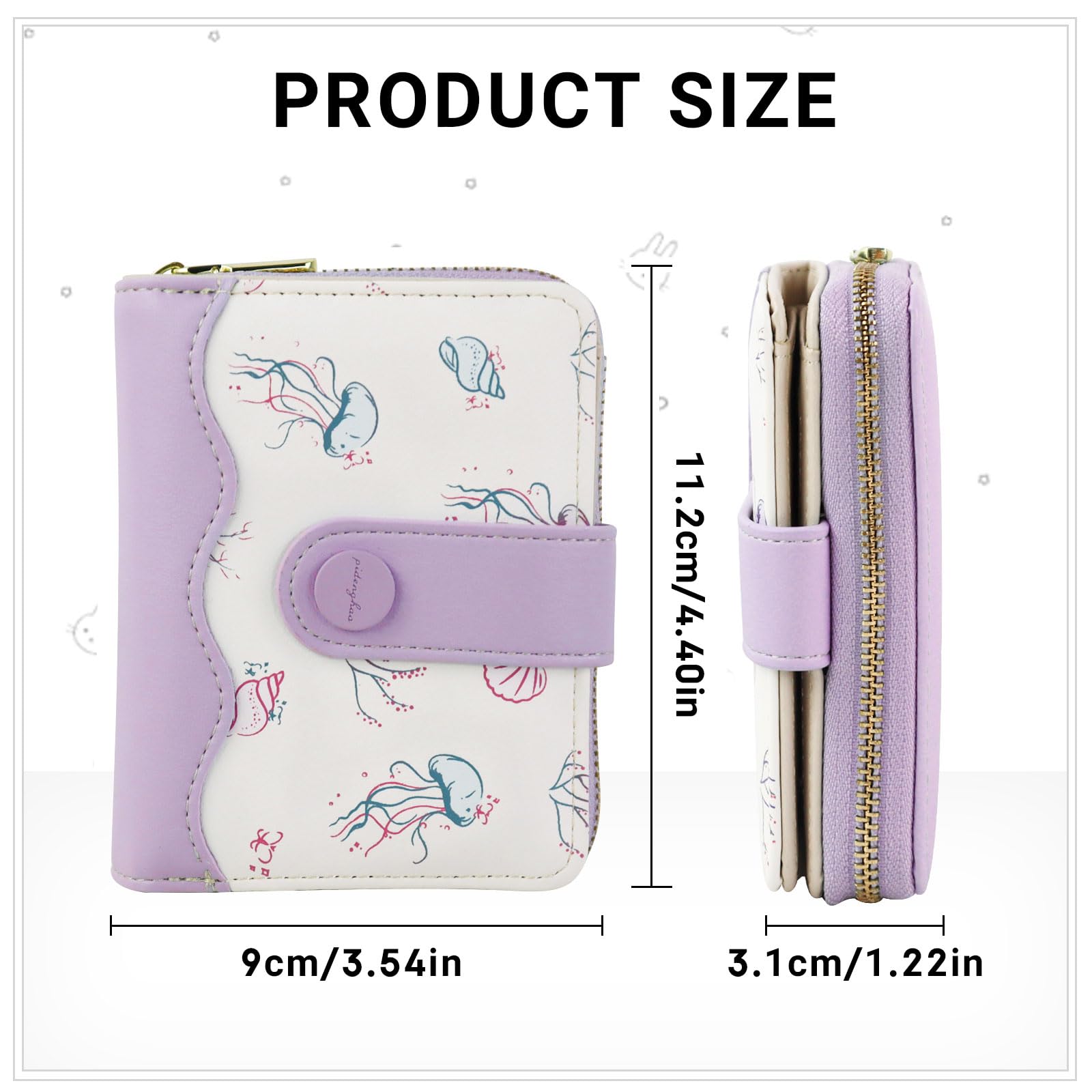 adistylinno-women-s-wallet-petit-portefeuille-violet-5-cartes image 2