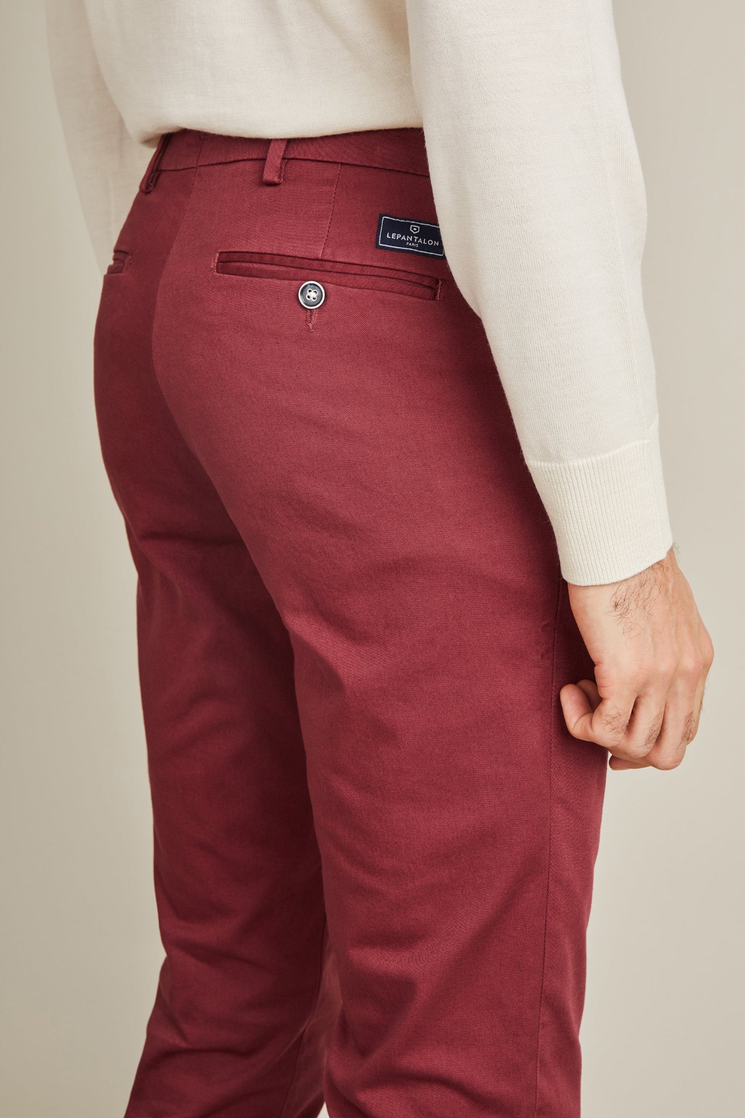 le-pantalon-chino-fm-lpc-22-pantalon-bordeaux-fonc-coton image 4