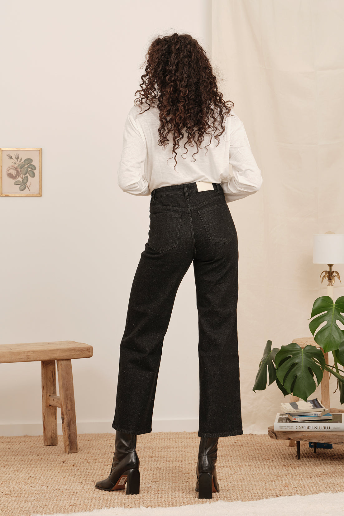 le-pantalon-flare-jean-vintage-noir-coton-femme-7-8 image 4