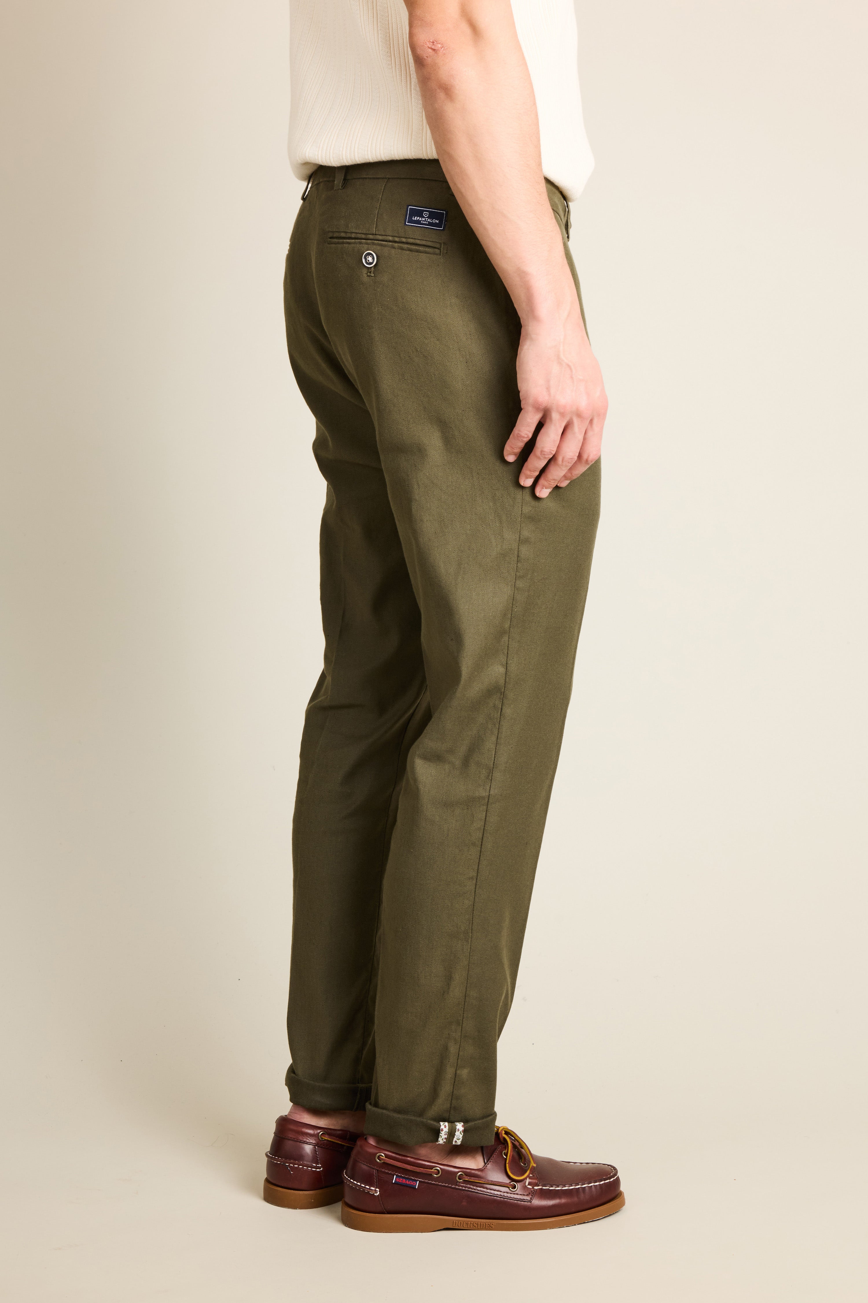 le-pantalon-chinos-homme-fm-lpcl-19-chino-kaki-fonc-lin-coton image 4