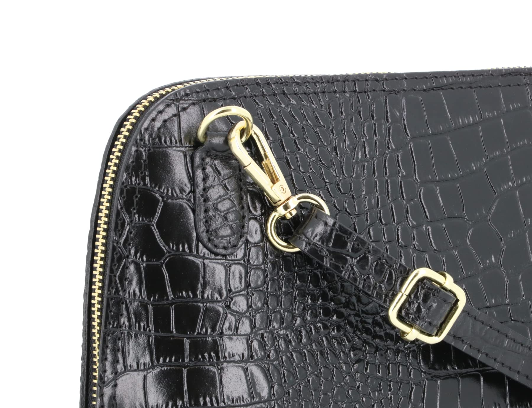 double-tree-sac-bandouli-re-cuir-d-me-croco-noir image 5