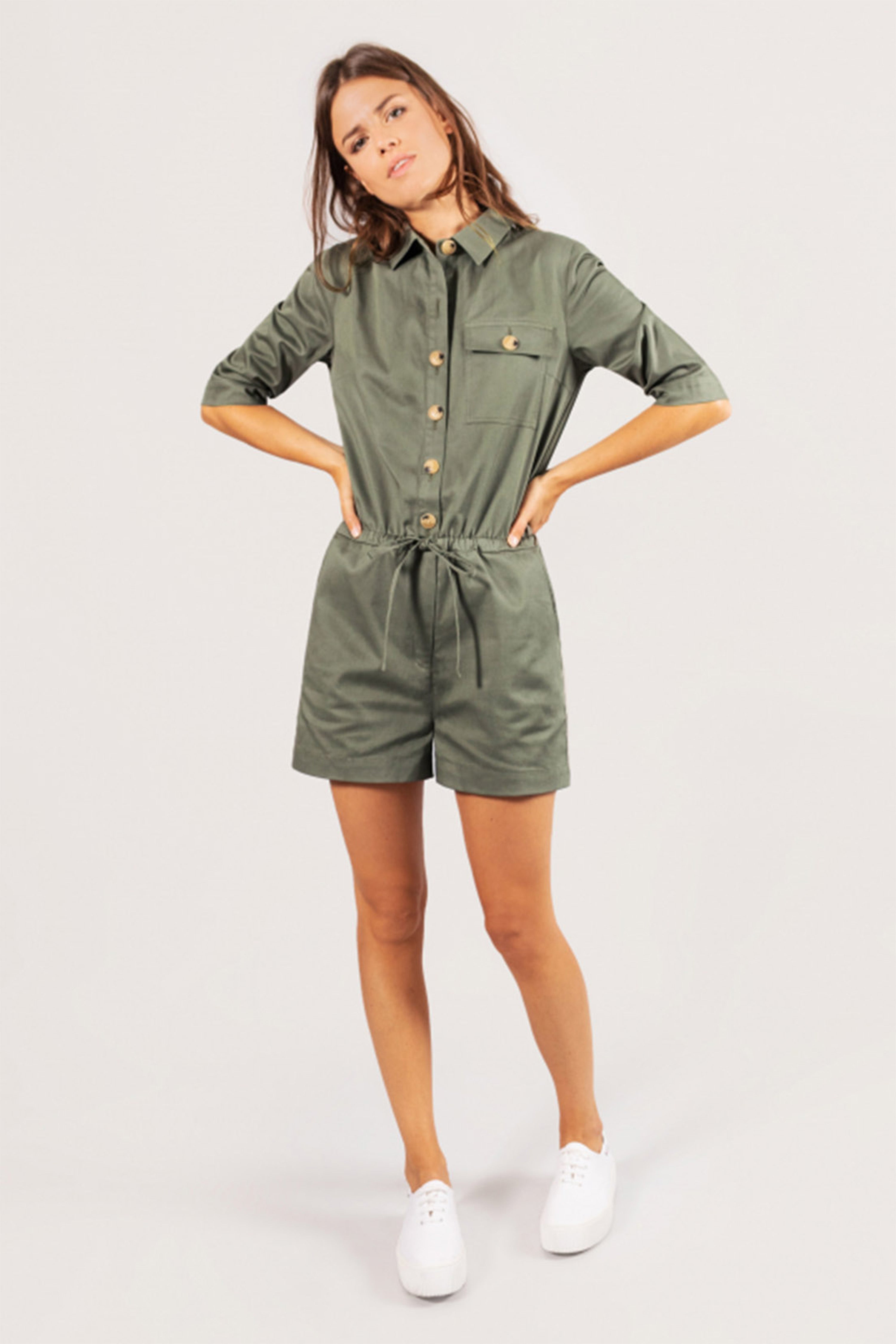 le-pantalon-combishort-fm-lpwcombs-1-combishort-kaki-coton image 1