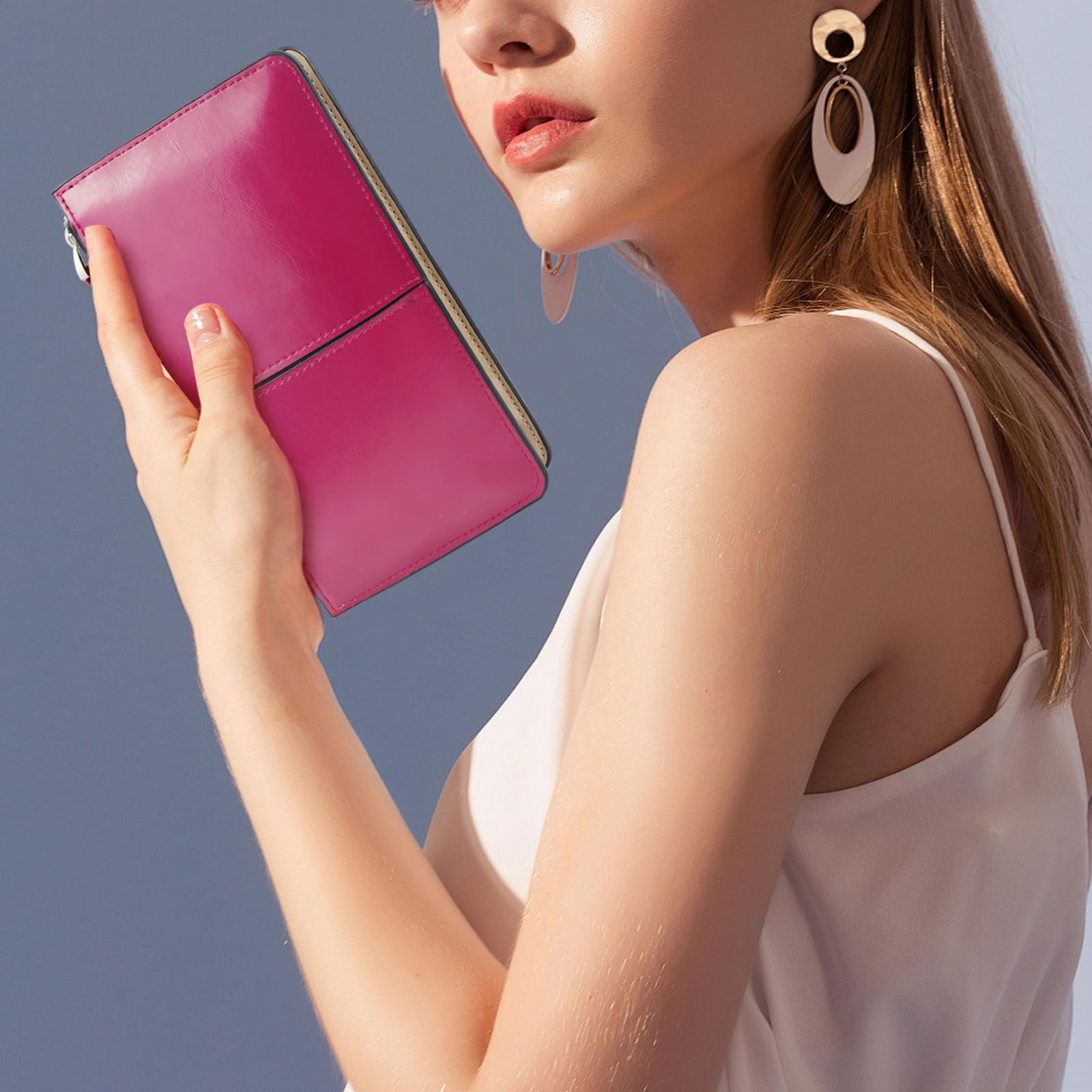adistylinno-women-s-wallet-portefeuille-long-rose-dragonne image 3