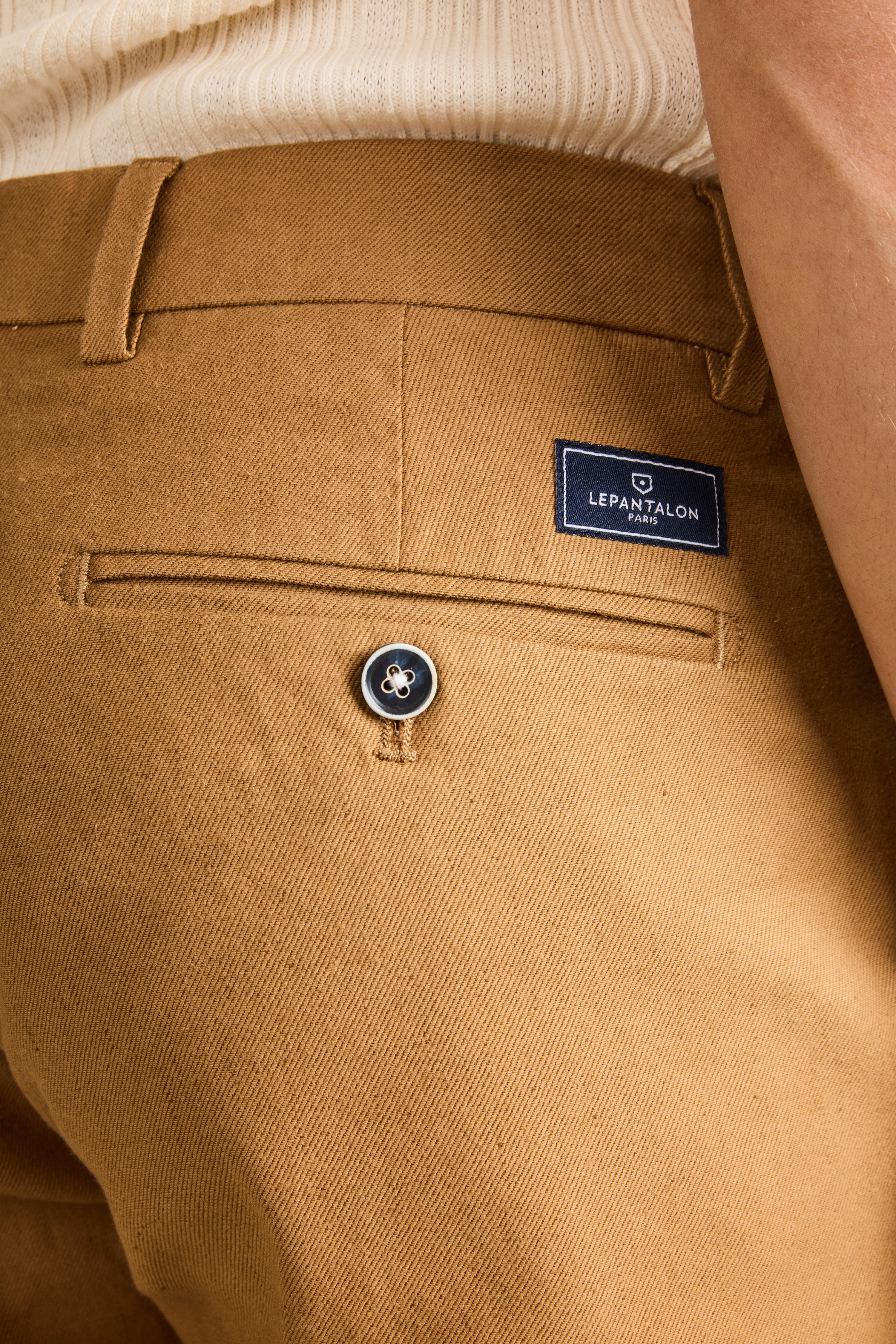 le-pantalon-chinos-homme-fm-lpcl-20-chino-caramel-lin-semi-slim image 3
