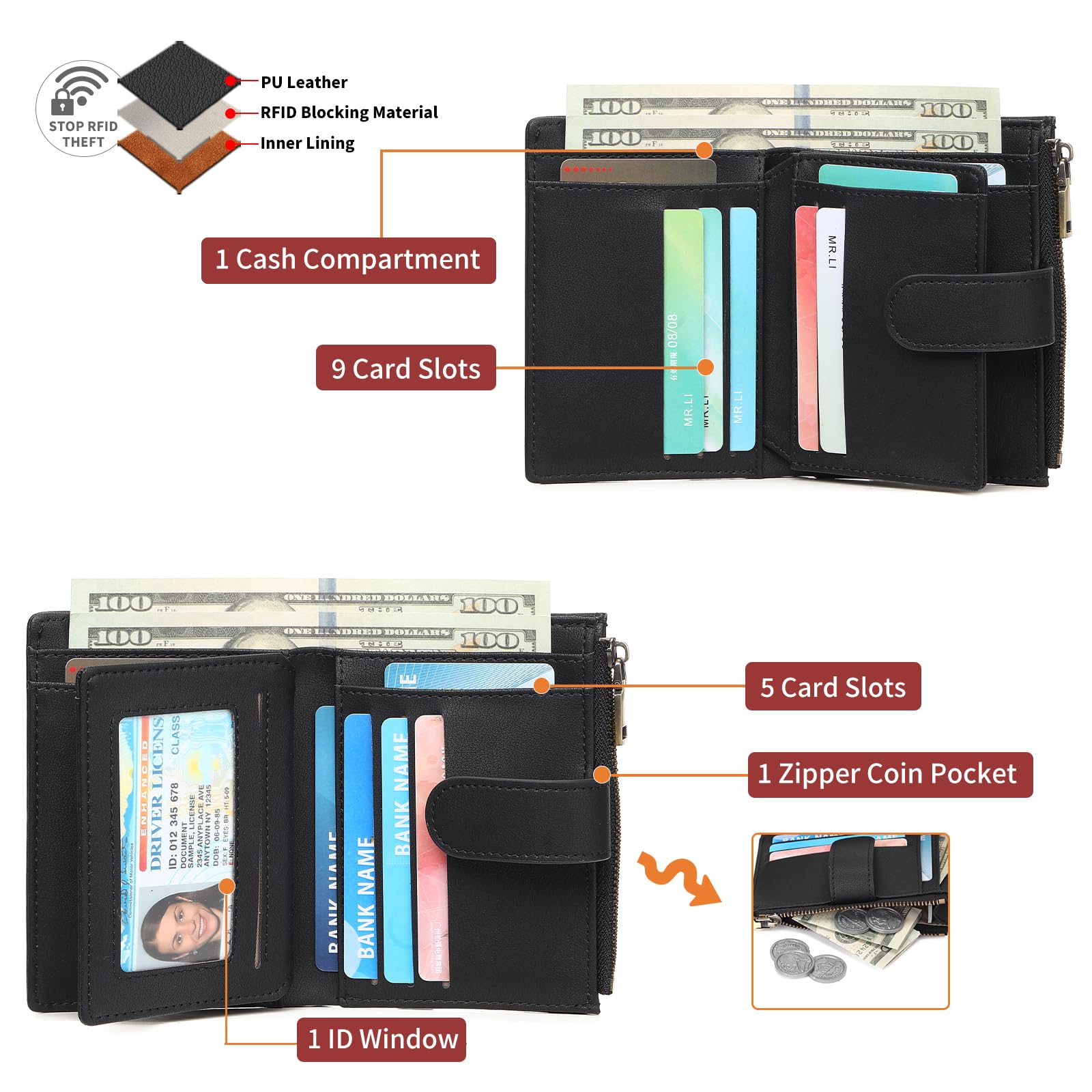 gaekeao-women-s-small-wallet-type1-noir-portefeuille-rfid image 2