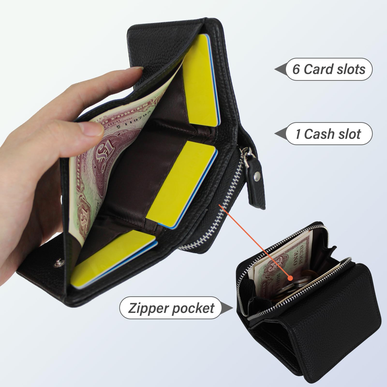 adistylinno-women-s-wallet-mini-portefeuille-triple-bouton image 2