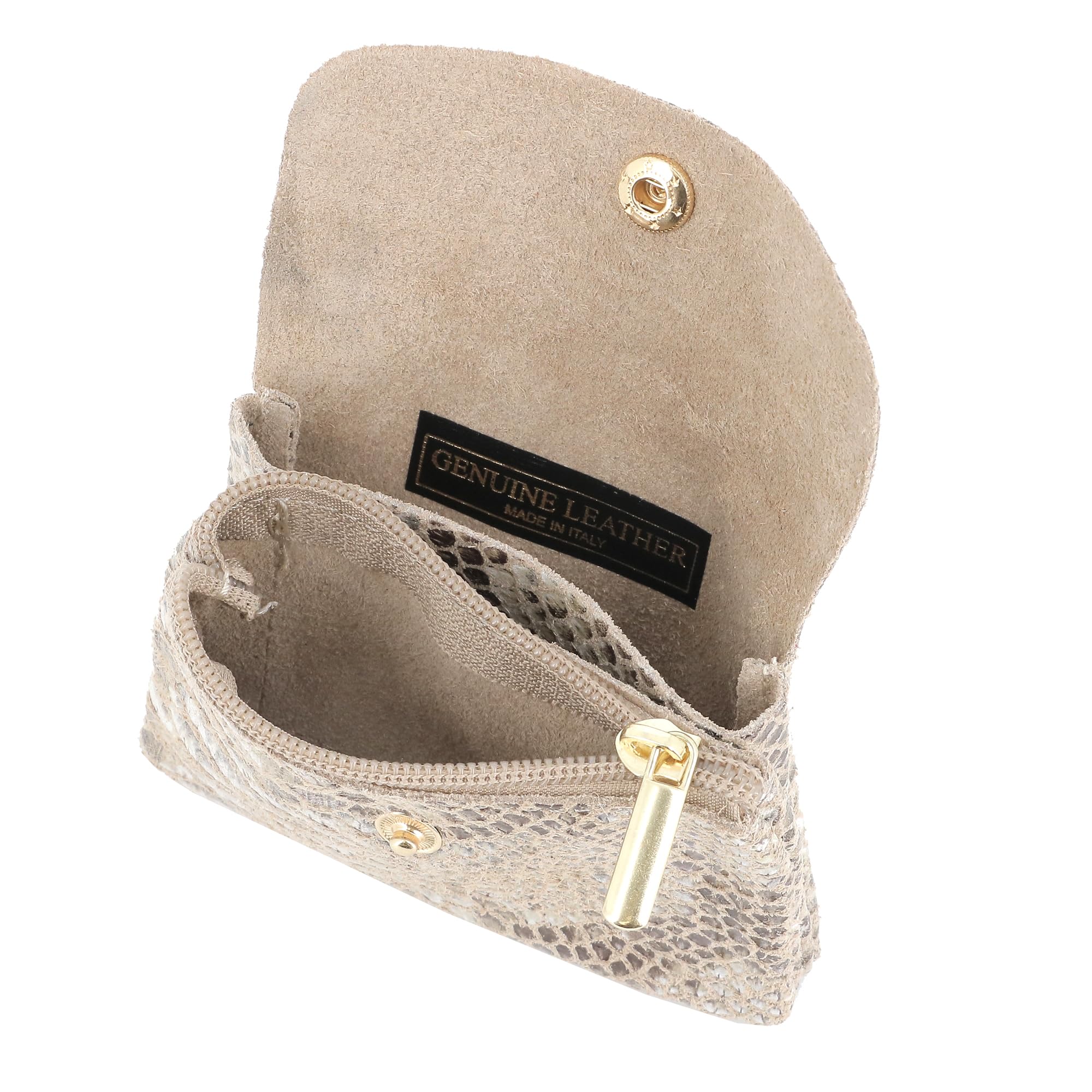 double-tree-porte-monnaie-cuir-python-taupe image 5