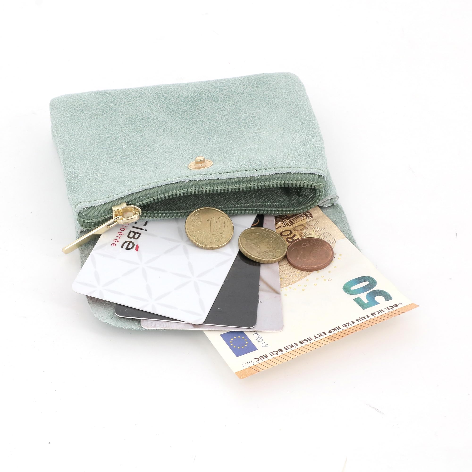 double-tree-petit-porte-monnaie-cuir-su-d-vert-clair-court image 6