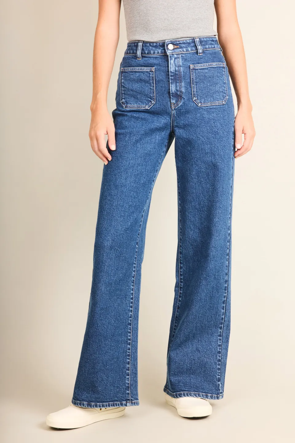 le-pantalon-jean-wideleg-bleu-stone-poches-plaqu-es image 1