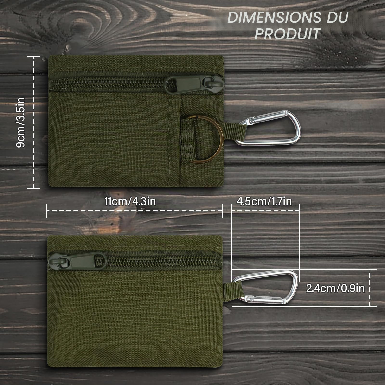 adistylinno-change-purse-porte-monnaie-nylon-vert-mousqueton image 4