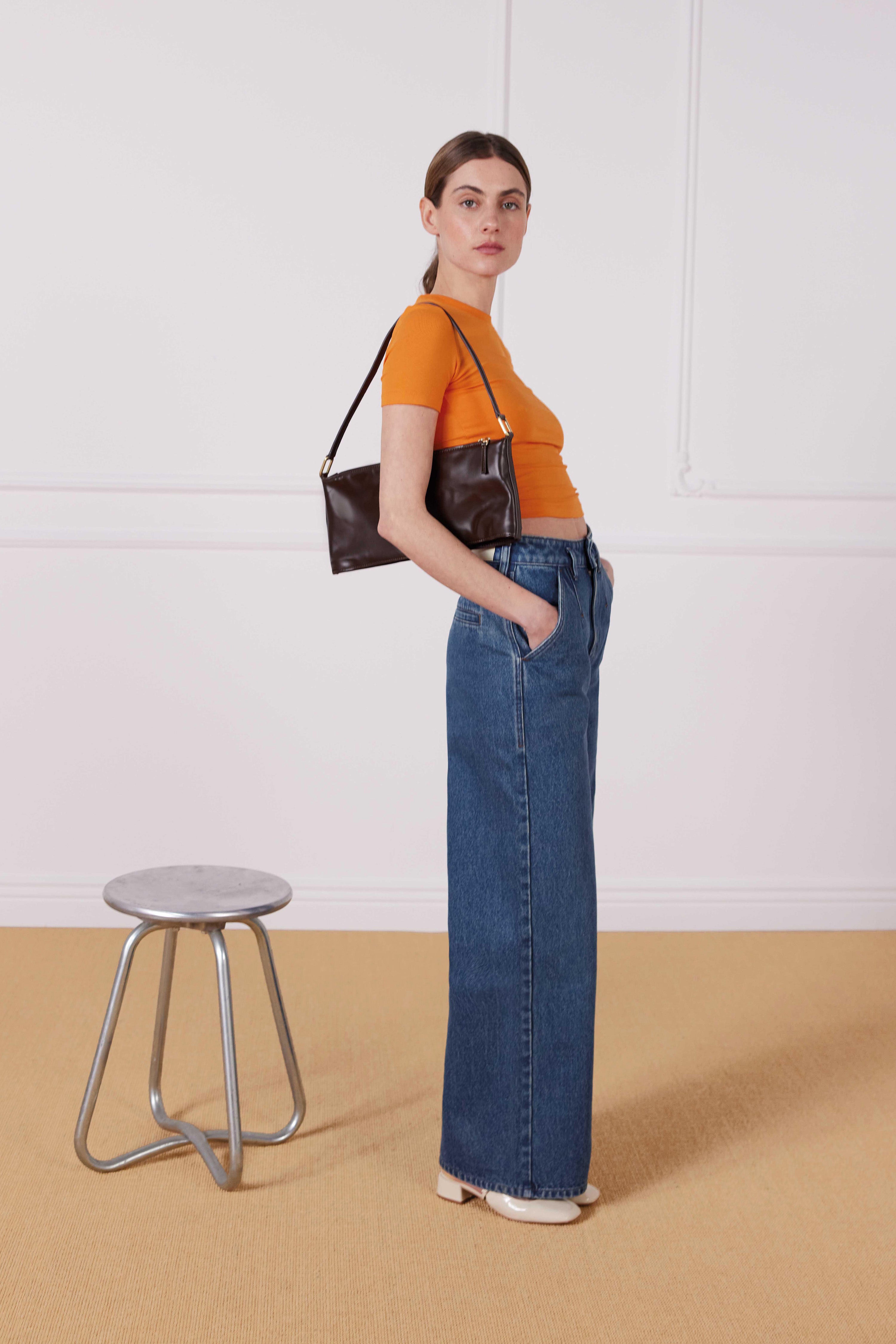 le-pantalon-jean-large-middle-blue-jean-femme-coton-taille-haute image 4