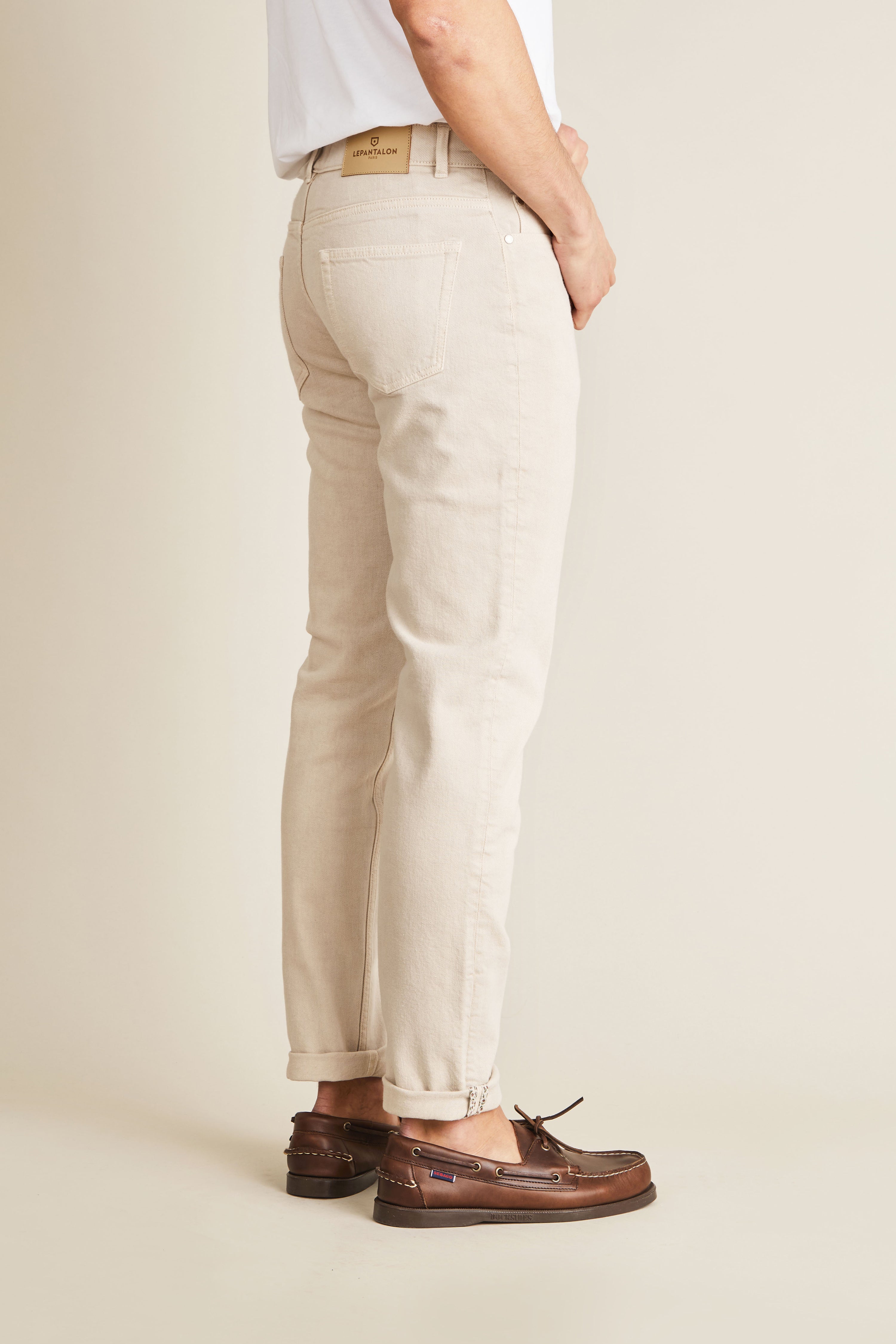 le-pantalon-jean-classique-sable-homme-semi-slim image 4