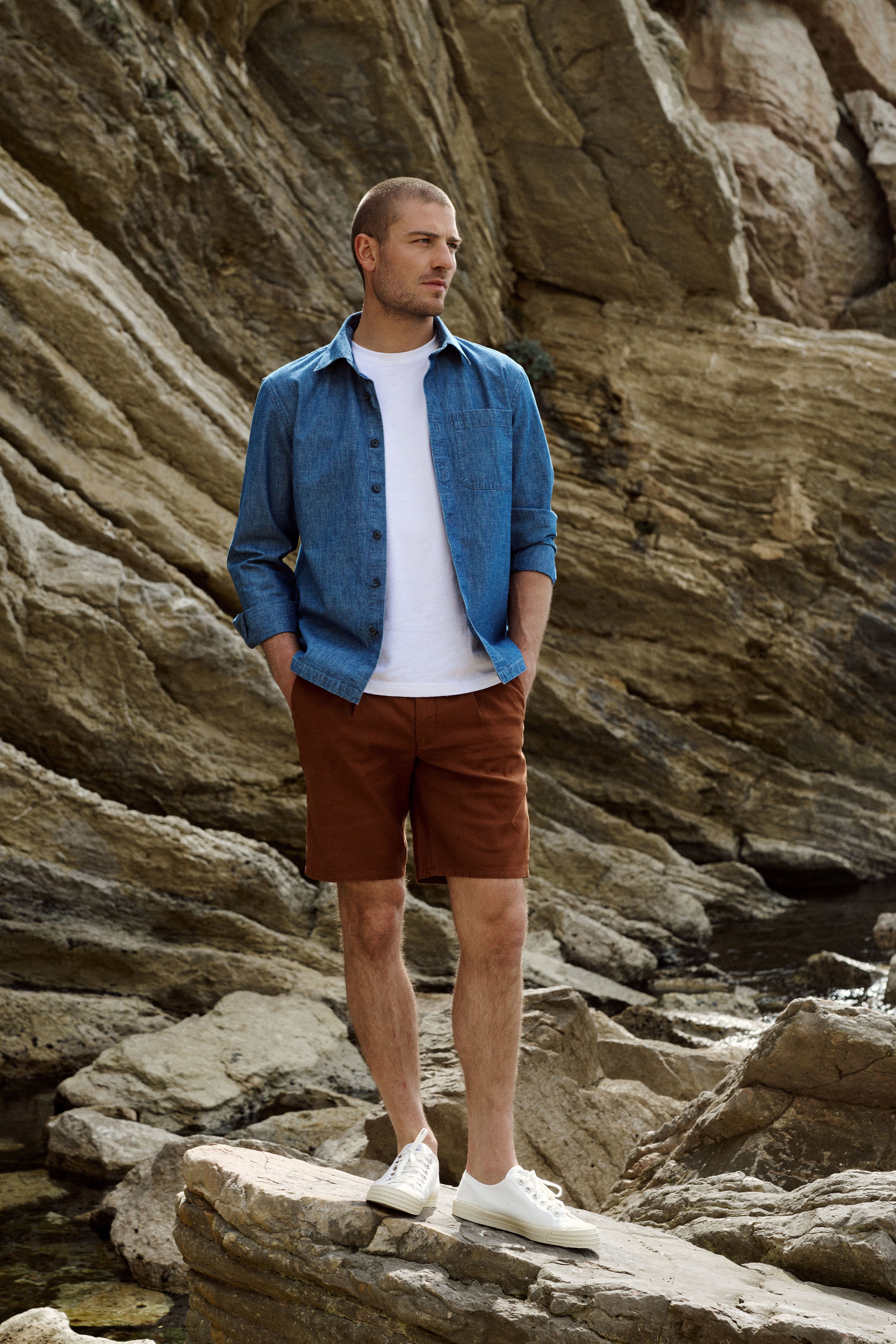 le-pantalon-bermudas-homme-coton-lin-terracotta-bermuda-taille-42 image 2