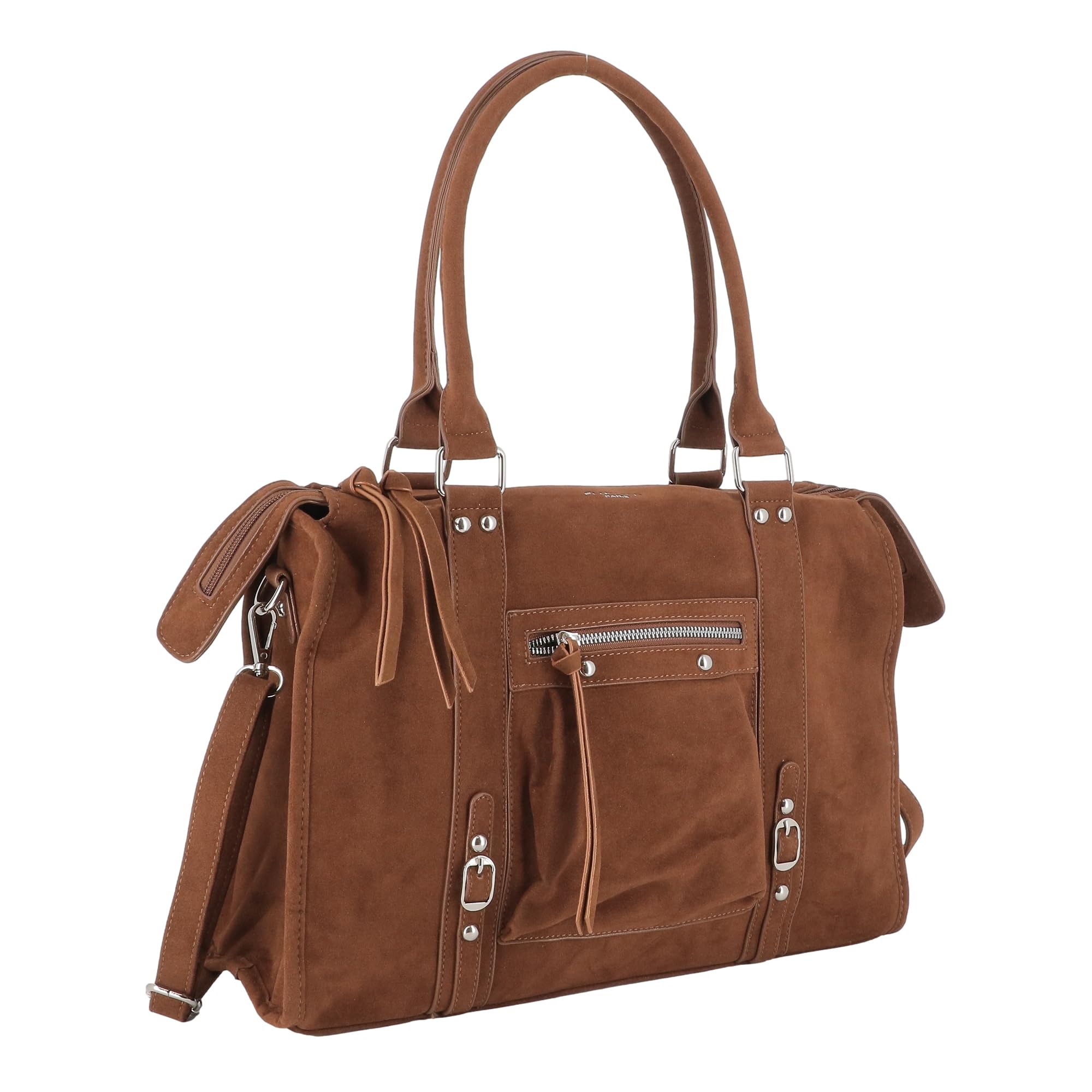 flora-co-sacs-main-bowling-camel-effet-daim-a4 image 3