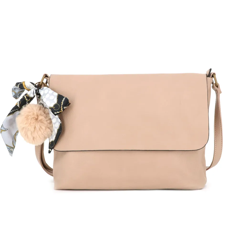 flora-co-sacs-bandouli-res-messenger-sac-bandouli-re-beige-pompon image 1