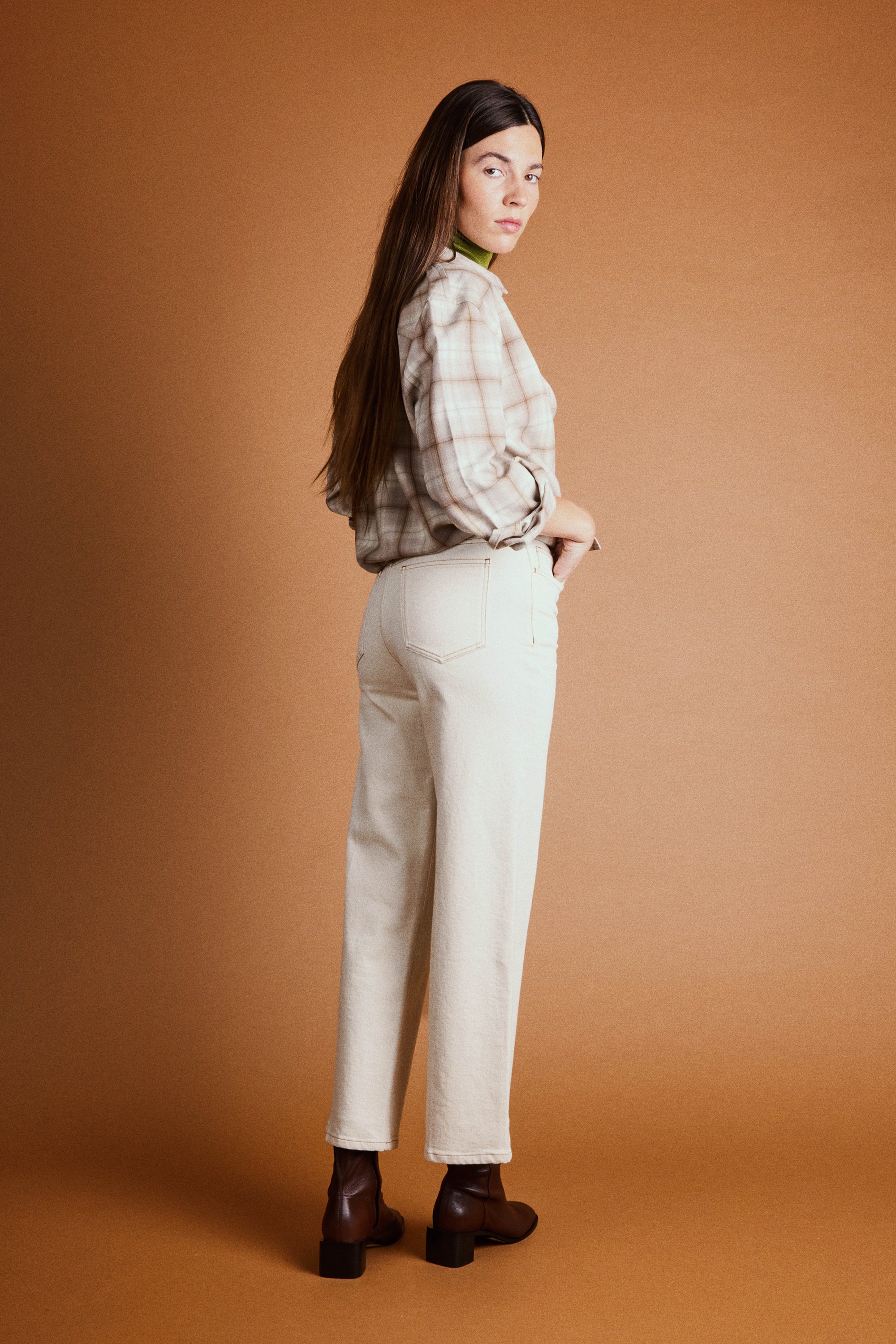 le-pantalon-flare-fm-lpwd-6-jean-cru-coton-stretch image 2