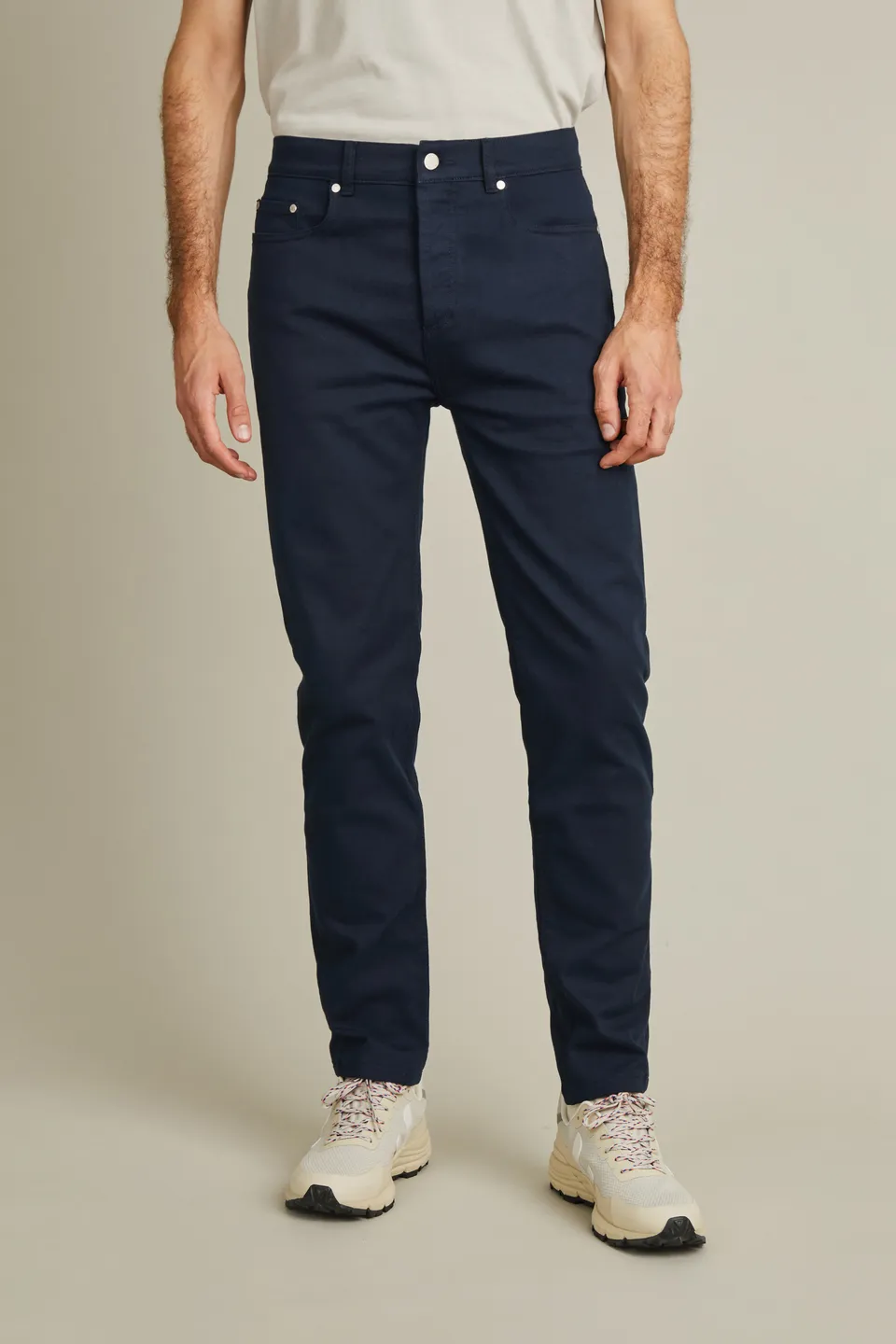 le-pantalon-jeans-homme-bleu-marine-jean-semi-slim-coton image 1