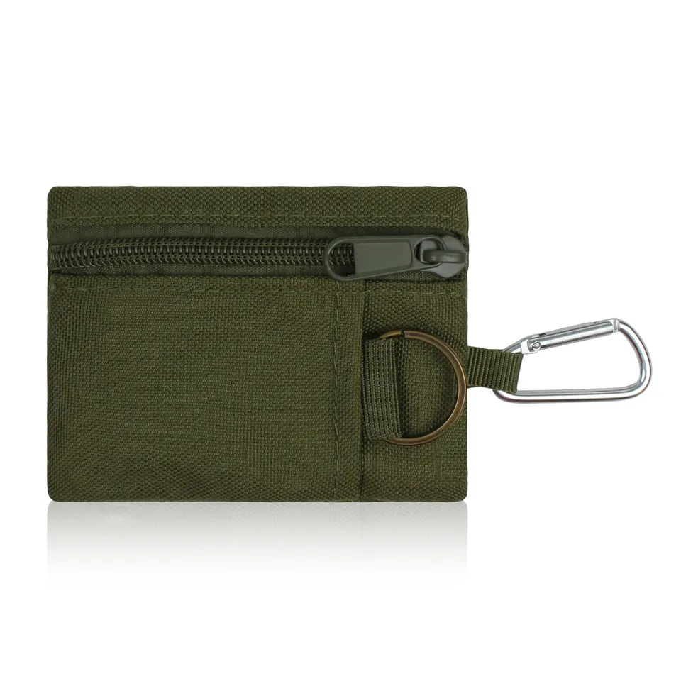 adistylinno-change-purse-porte-monnaie-nylon-vert-mousqueton image 1
