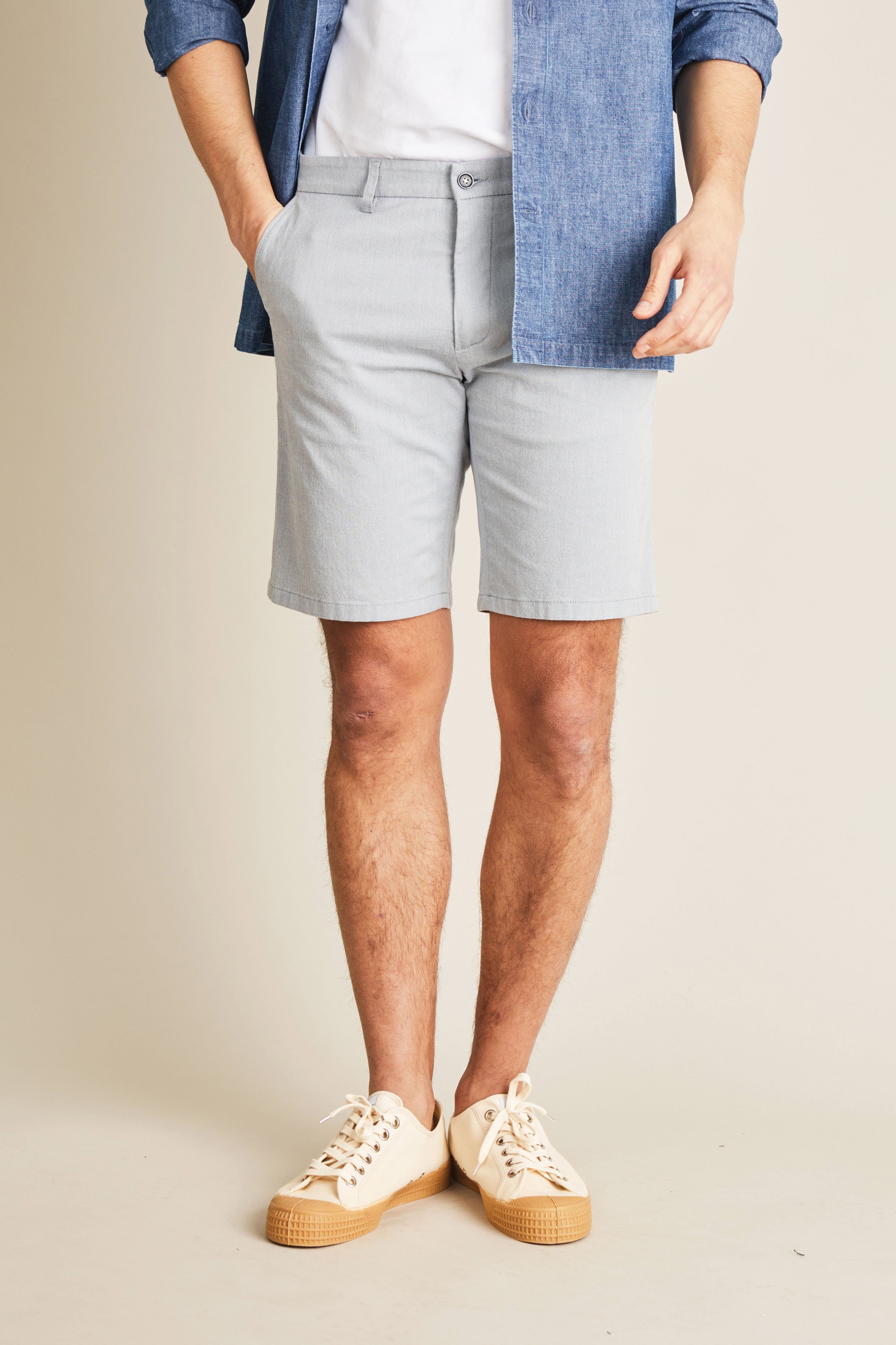 le-pantalon-bermudas-homme-bermuda-bleu-coton-semi-slim image 1