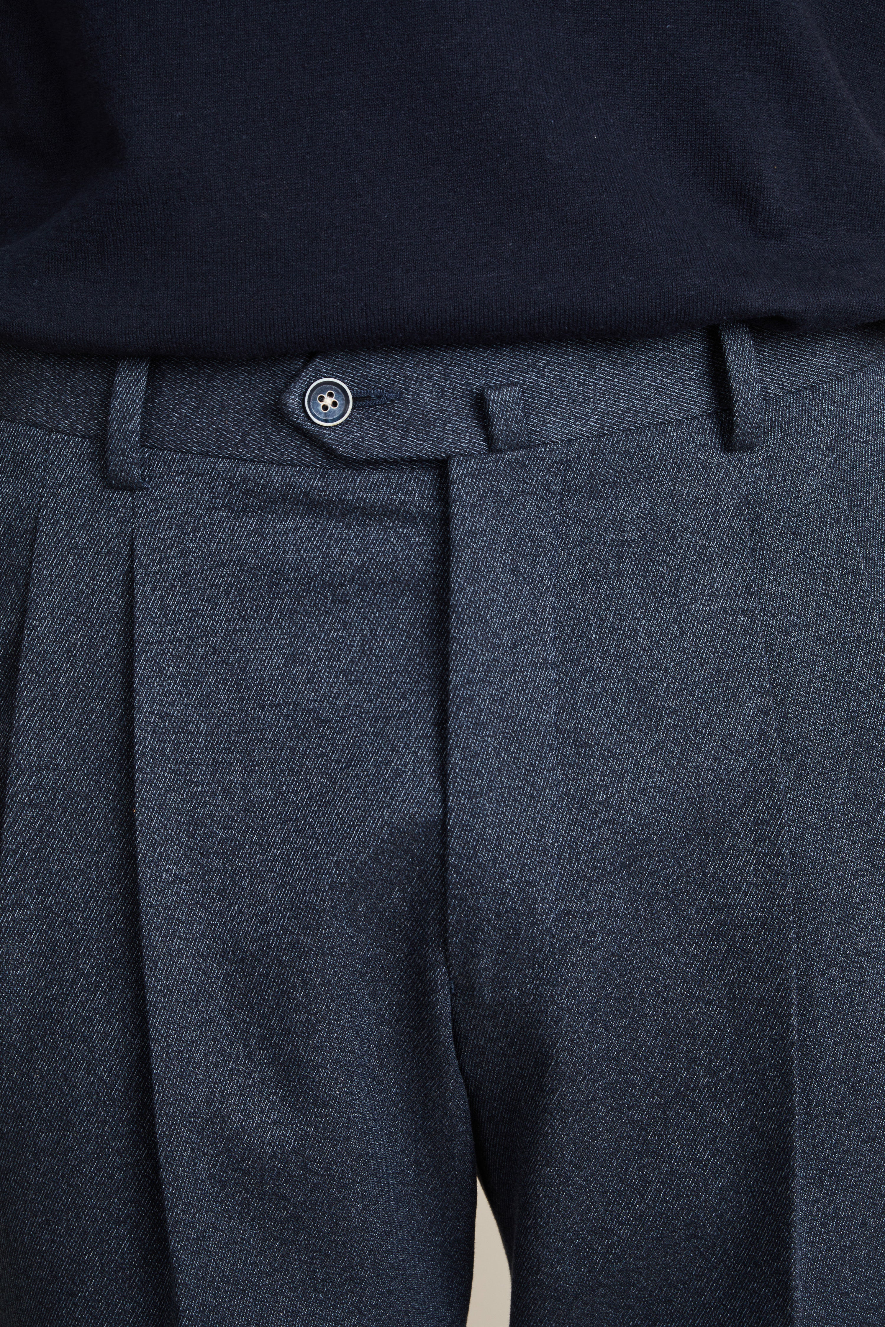 le-pantalon-double-pinces-pantalon-flanelle-bleu-whipcord-taille-42 image 3