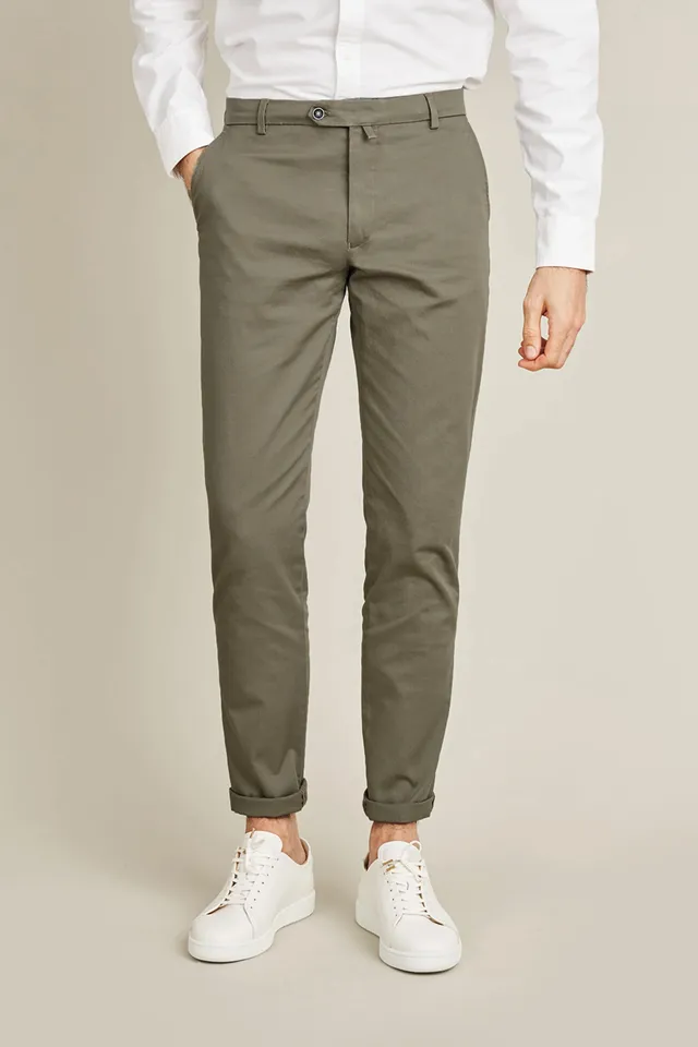 le-pantalon-chinos-homme-chino-kaki-semi-slim-coton image 1