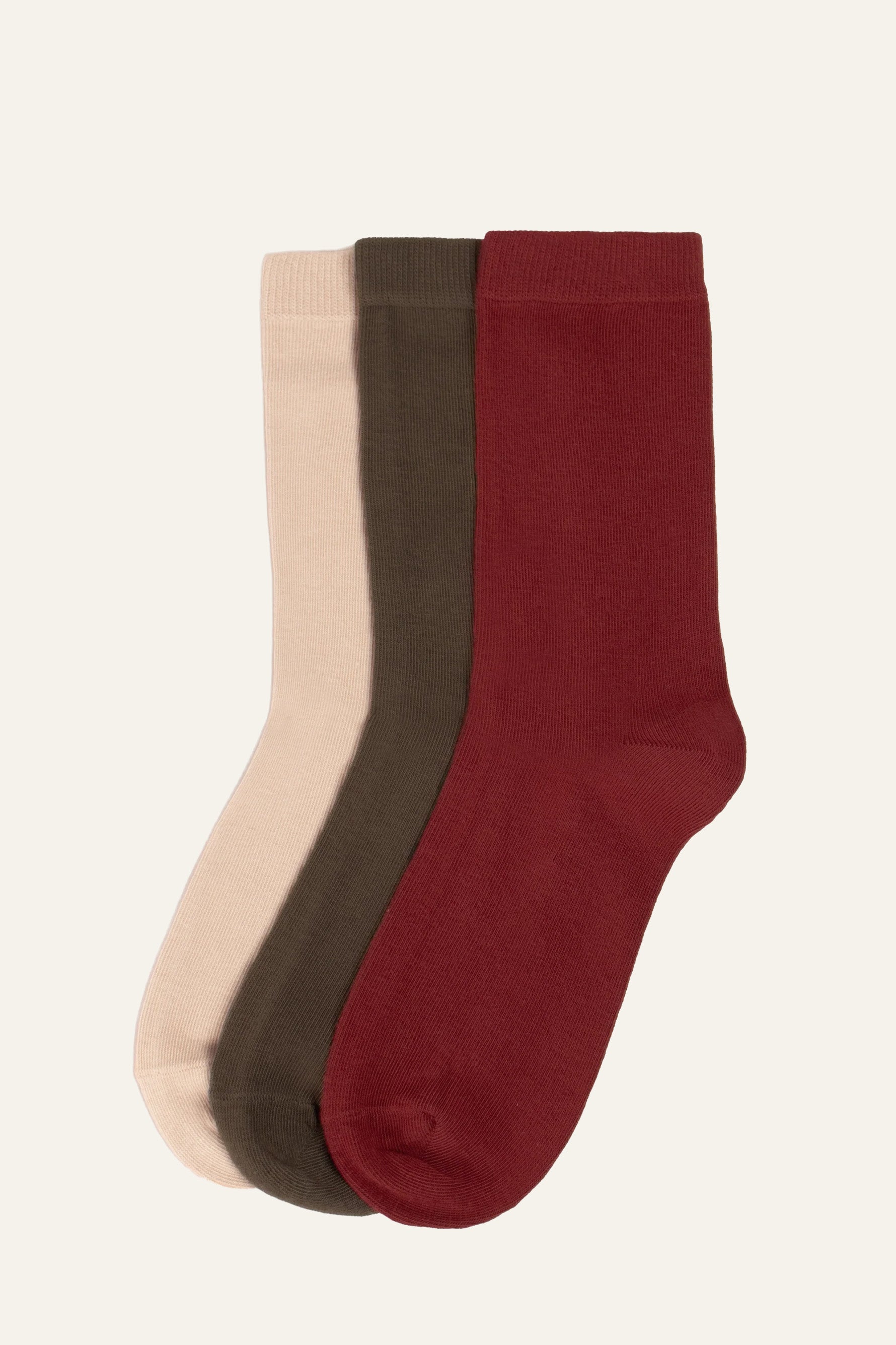 le-pantalon-pack-3-chaussettes-femme-coton-bio-beige-kaki image 1