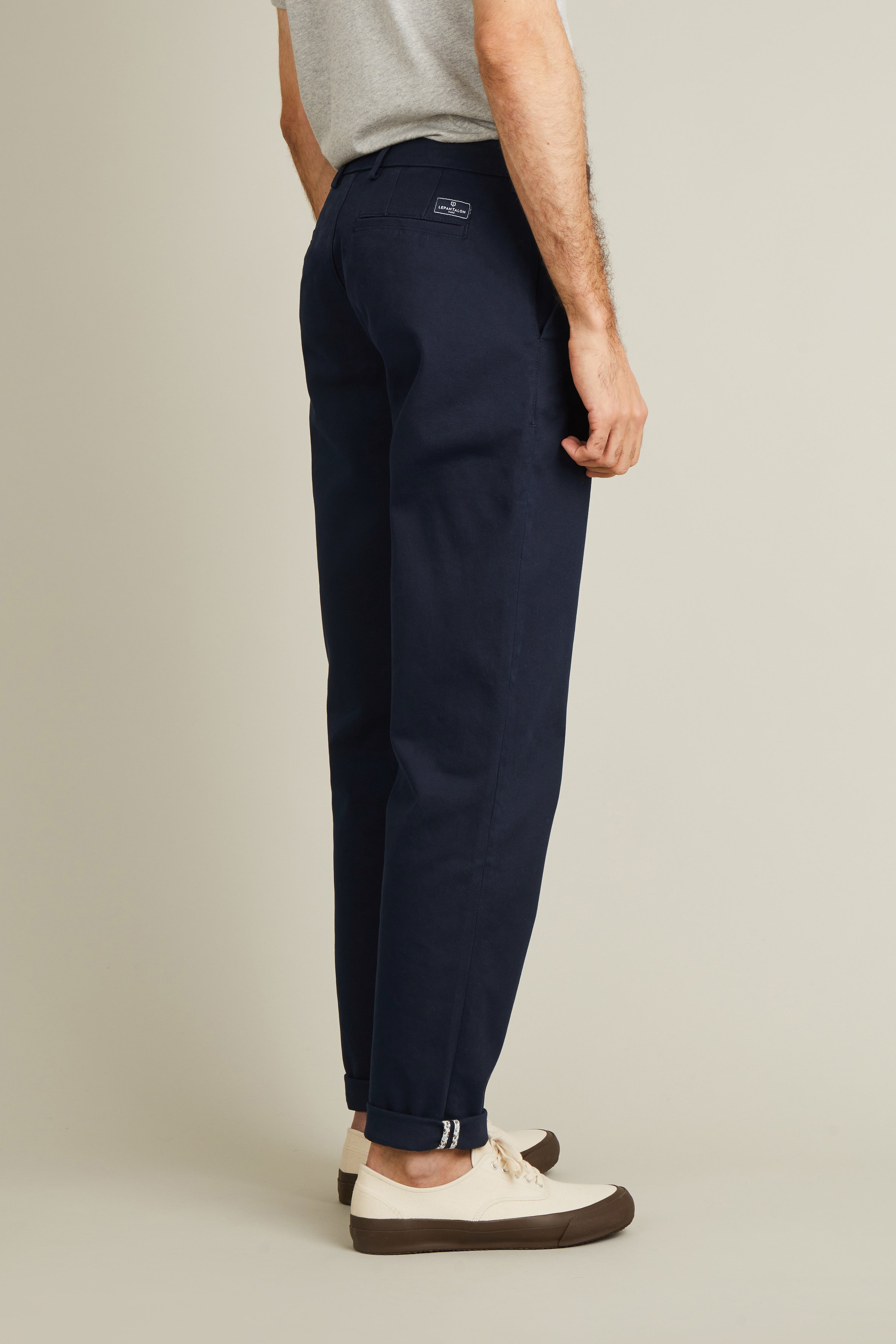le-pantalon-chinos-homme-droit-bleu-marine-stretch image 5
