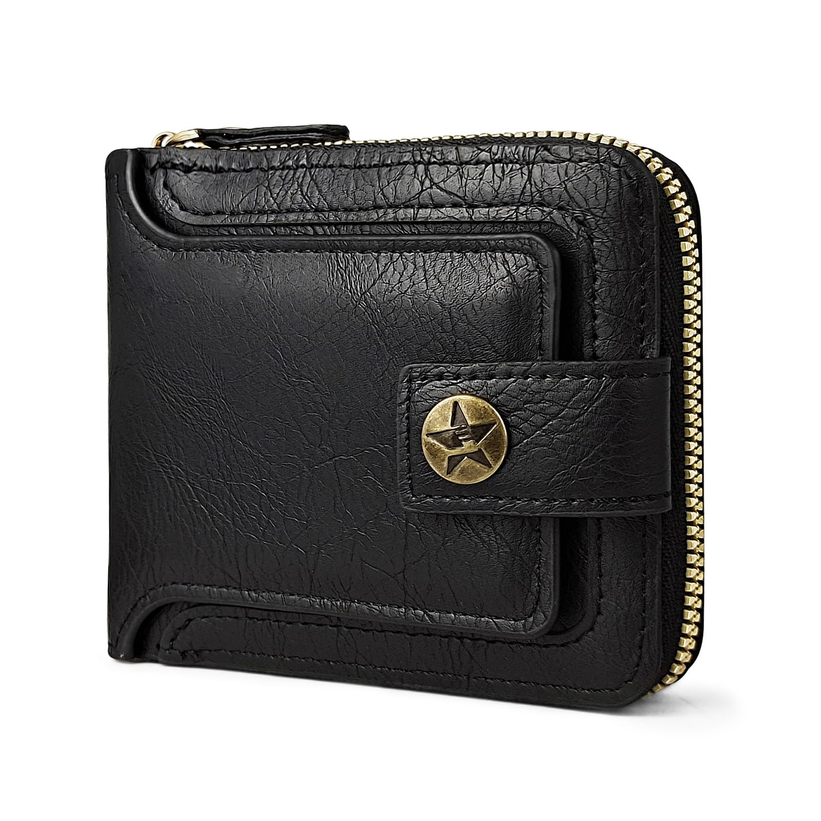 adistylinno-men-s-wallet-portefeuille-homme-noir-zip-9-cartes image 1