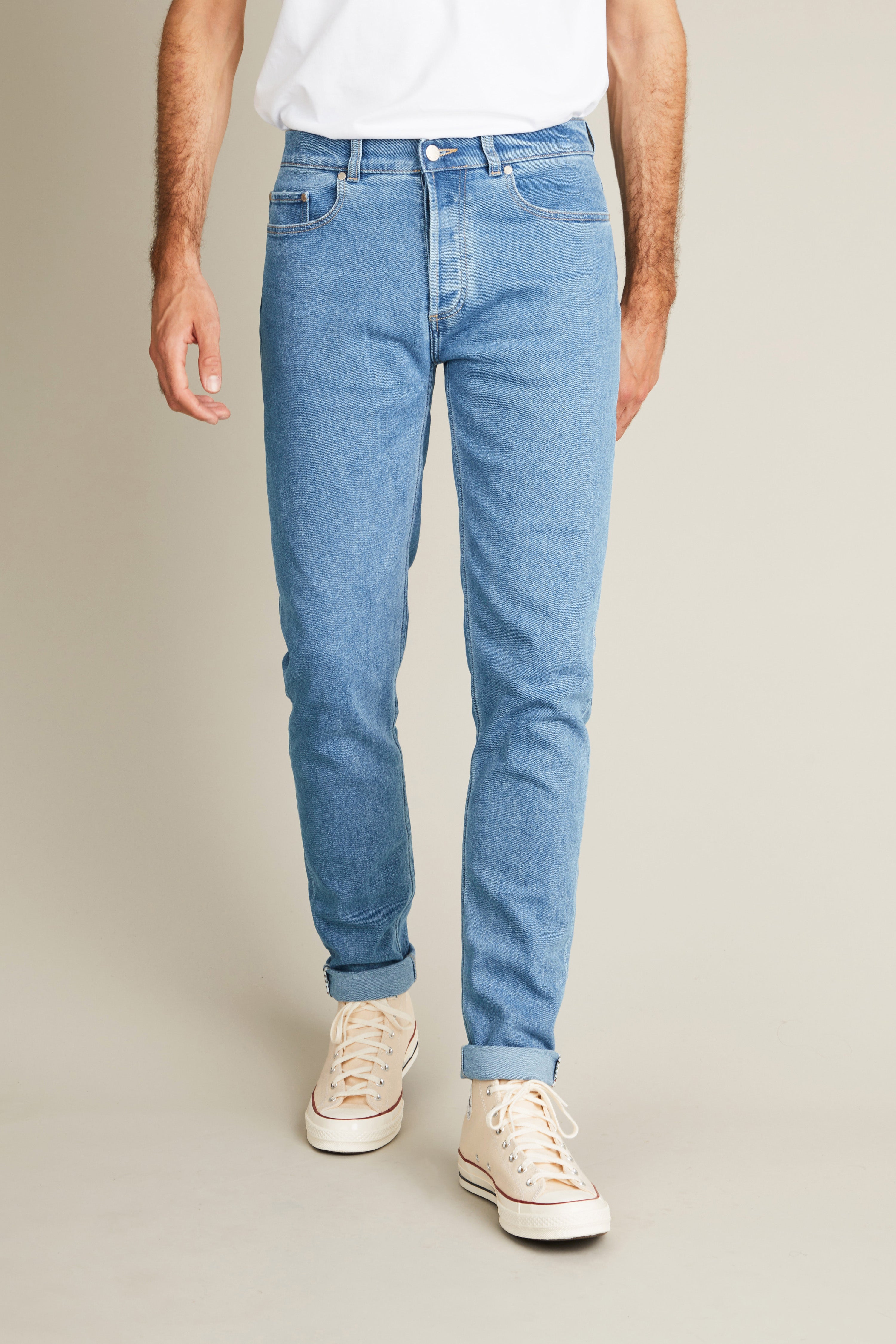 le-pantalon-jean-classique-bleu-medium-semi-slim-homme image 1