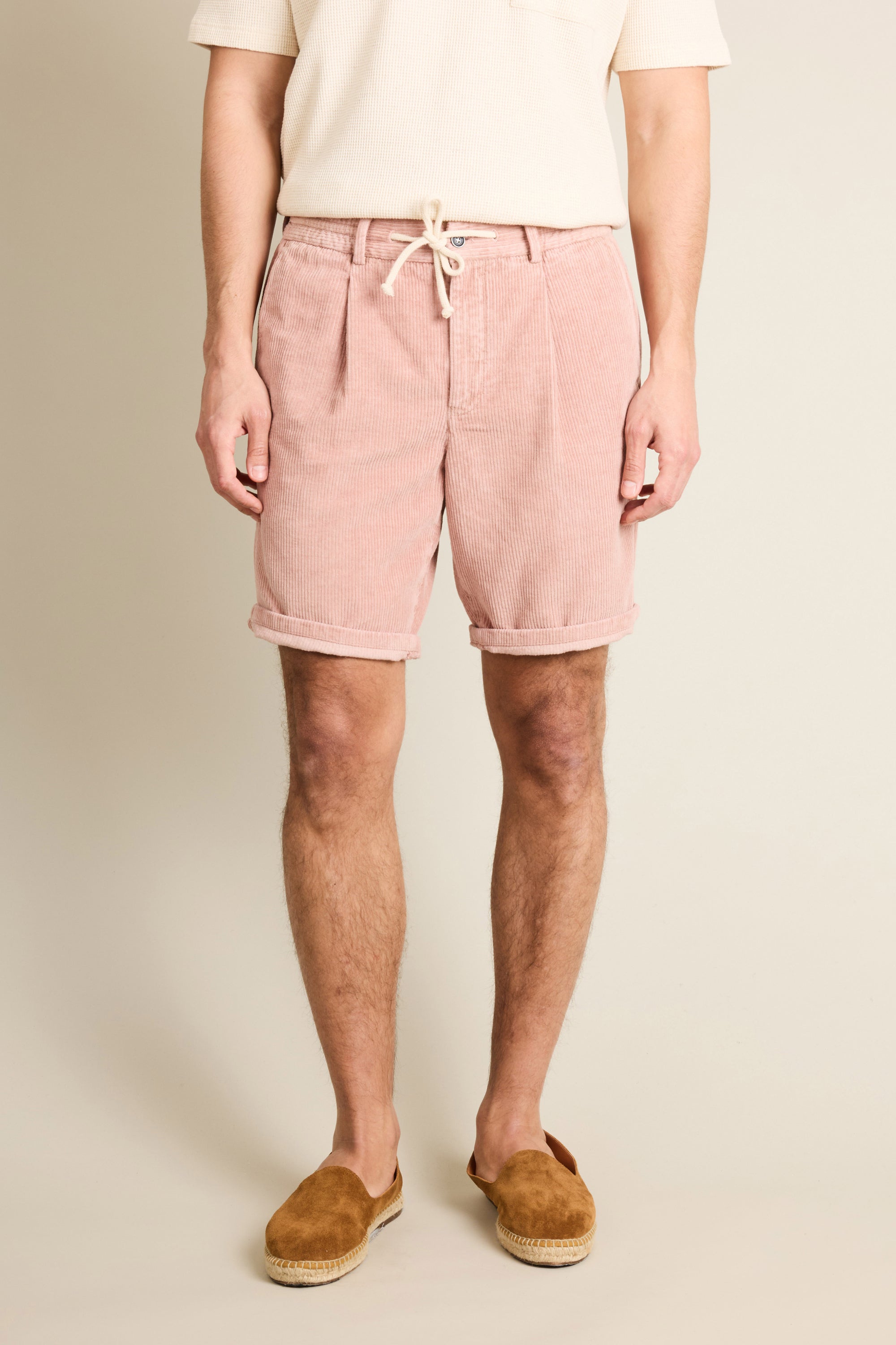le-pantalon-bermuda-velours-vieux-rose-short-coton-lin image 6