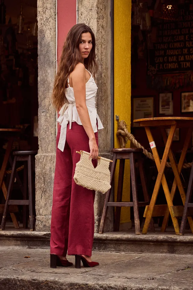 le-pantalon-pantalons-femme-wideleg-l-ger-rose-pantalon-taille-38 image 1