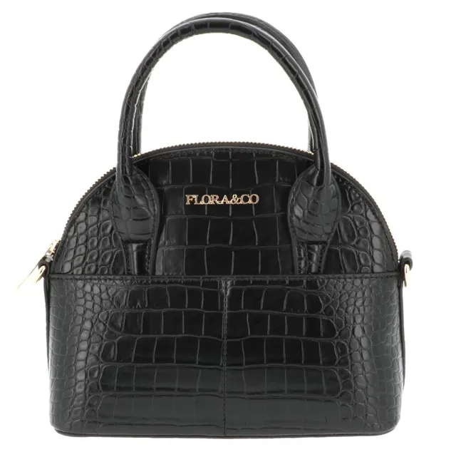 flora-co-sacs-main-petit-sac-noir-croco-cha-ne image 1