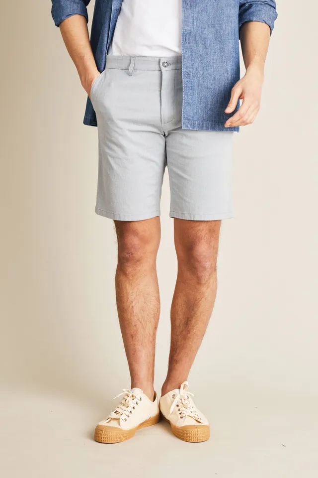 le-pantalon-bermudas-homme-bermuda-bleu-coton-semi-slim image 1