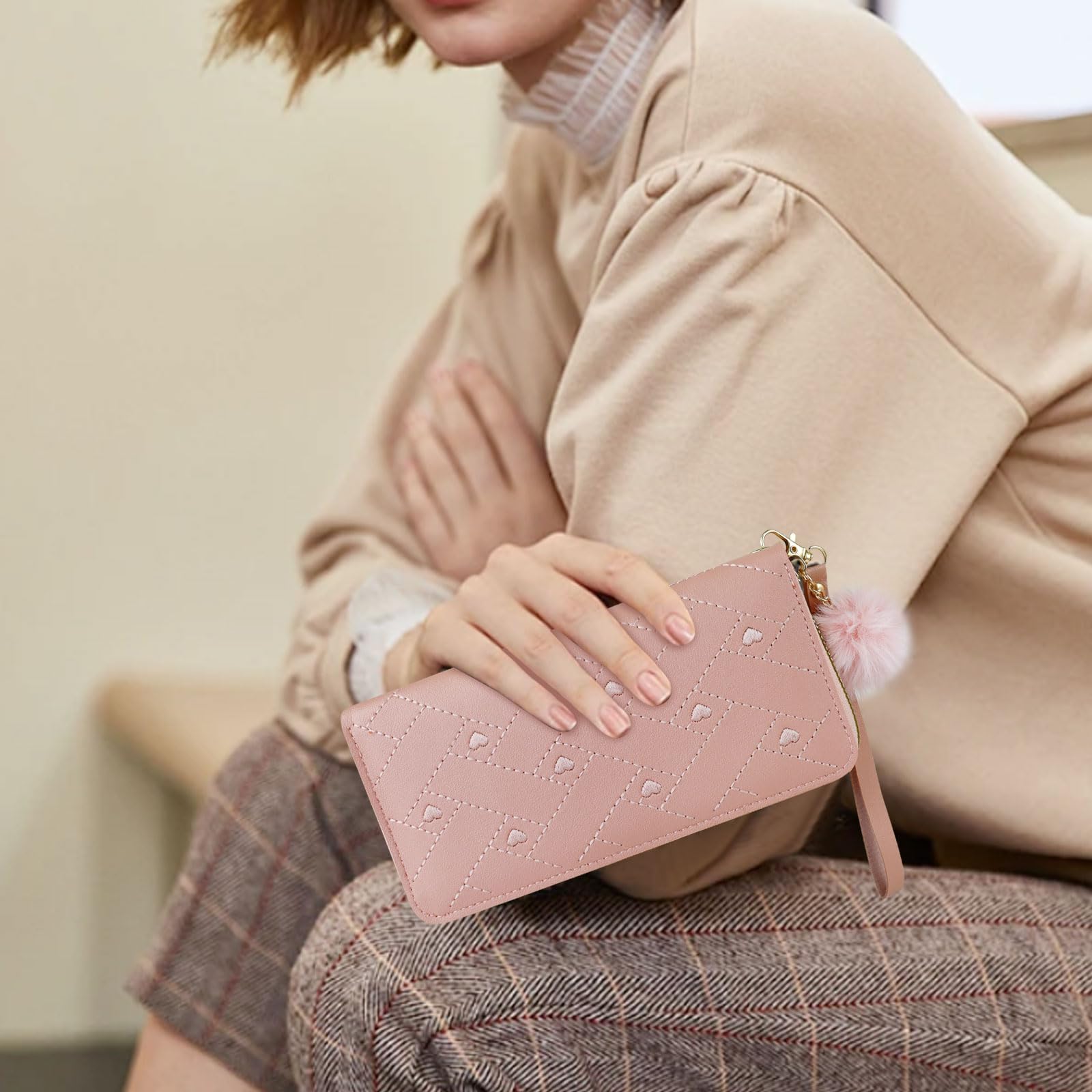 adistylinno-portefeuille-femme-rose-zip-grande-capacit image 3