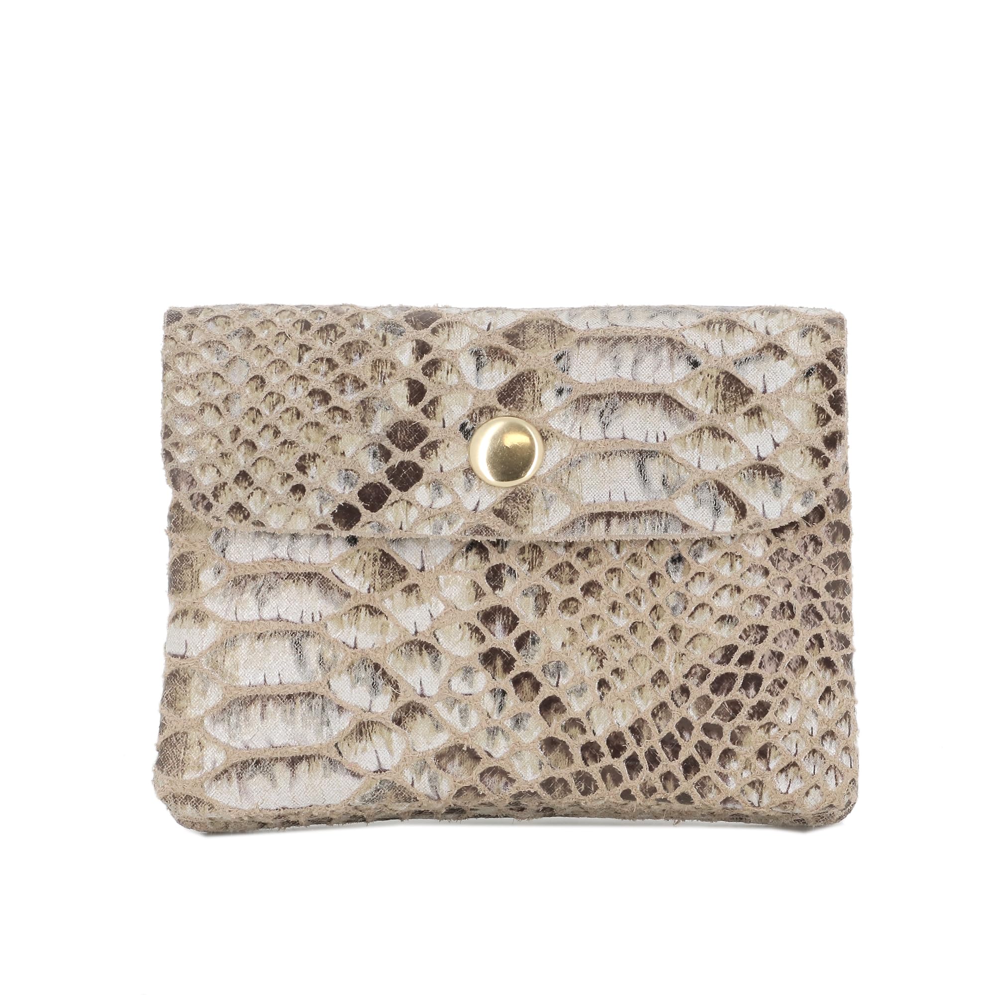 double-tree-porte-monnaie-cuir-python-taupe image 1