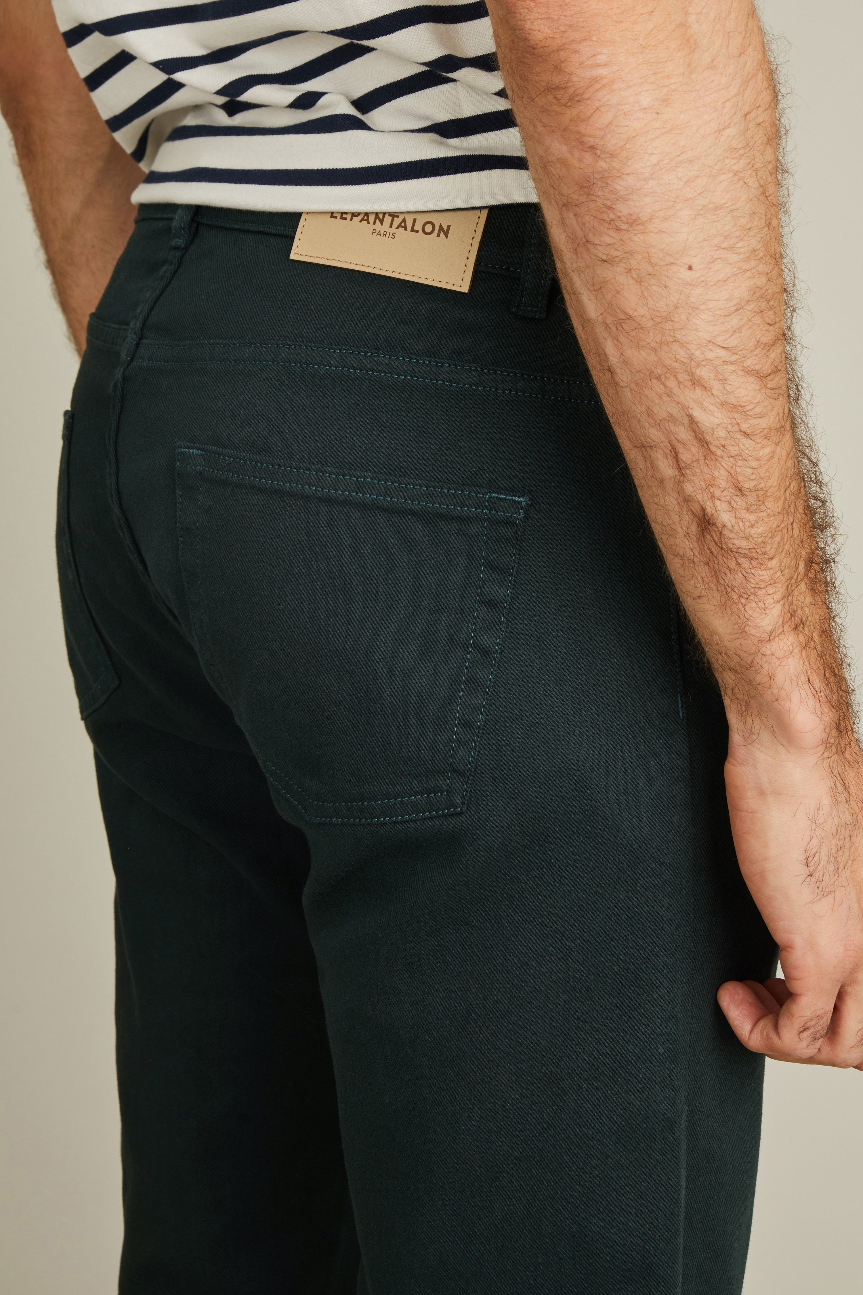 le-pantalon-jeans-homme-color-jean-vert-anglais-semi-slim image 3