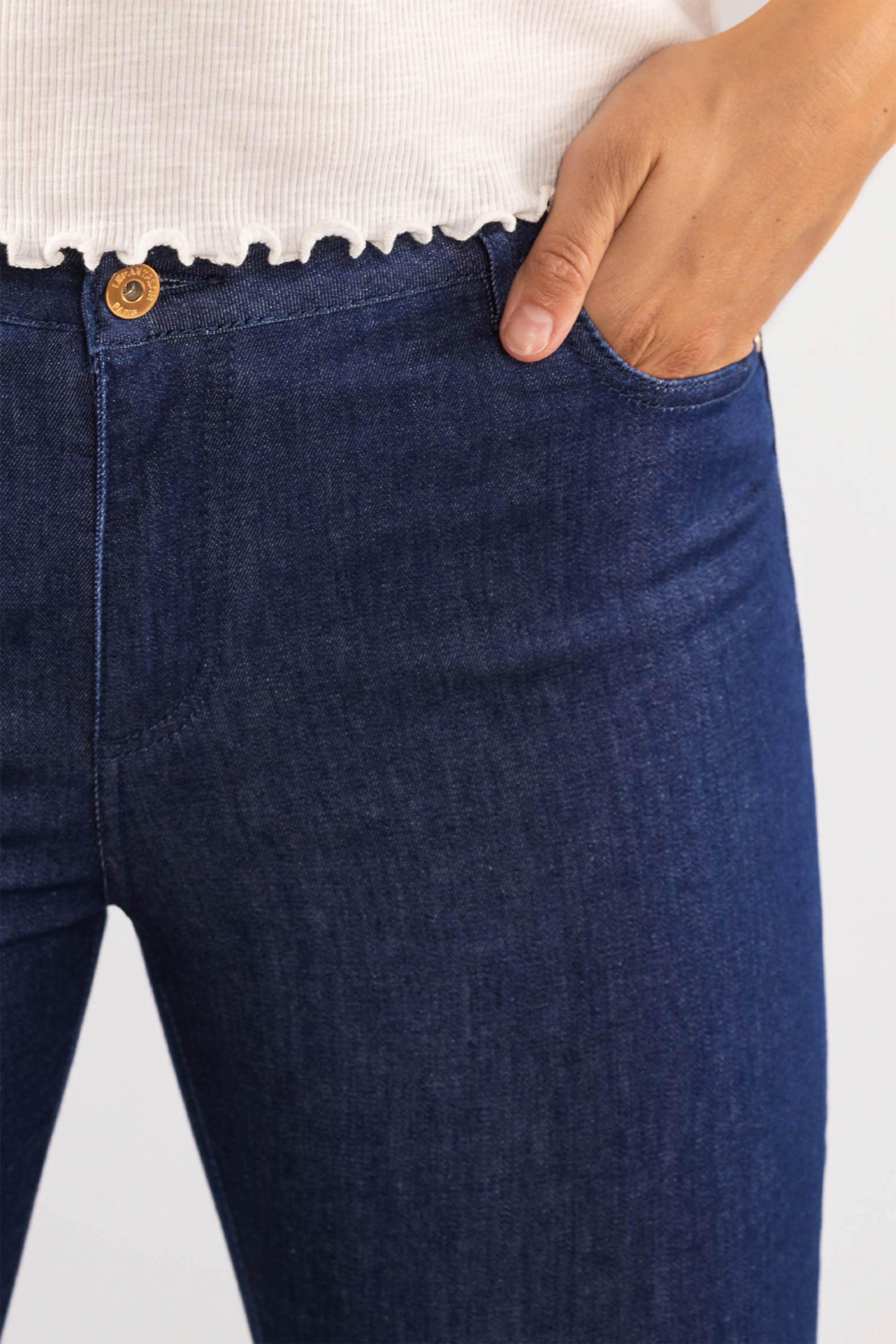 le-pantalon-jean-slim-taille-mi-haute-bleu-stretch image 1