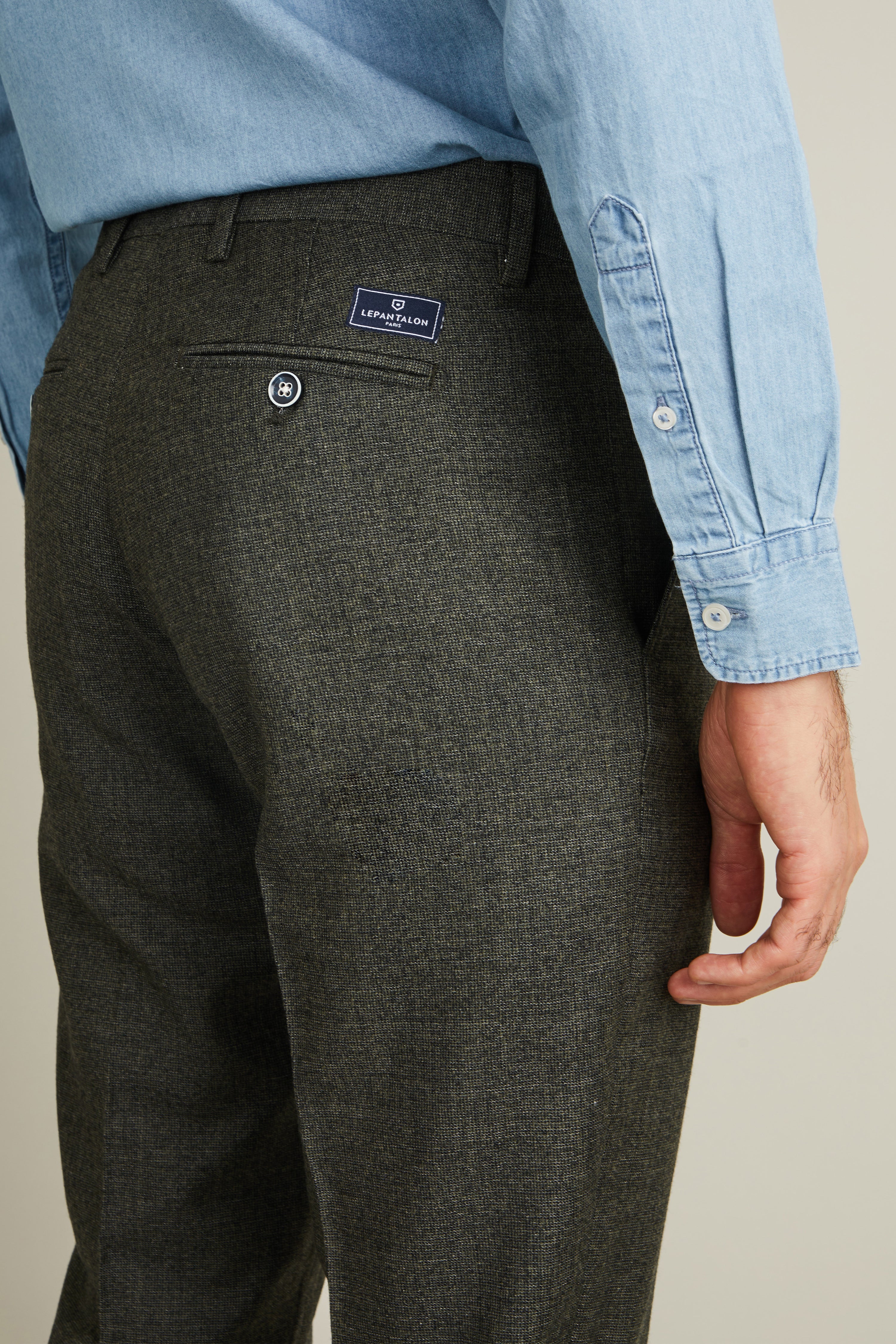 le-pantalon-flanelle-homme-pantalon-vert-tweed-m-rinos image 3