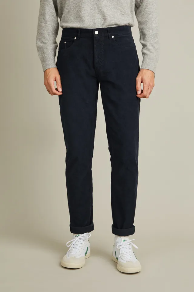 le-pantalon-5-poches-fm-lp5pv-1-pantalon-velours-bleu-marine image 1