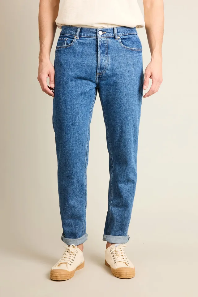 le-pantalon-jeans-homme-jean-classique-bleu-vintage-coton image 1