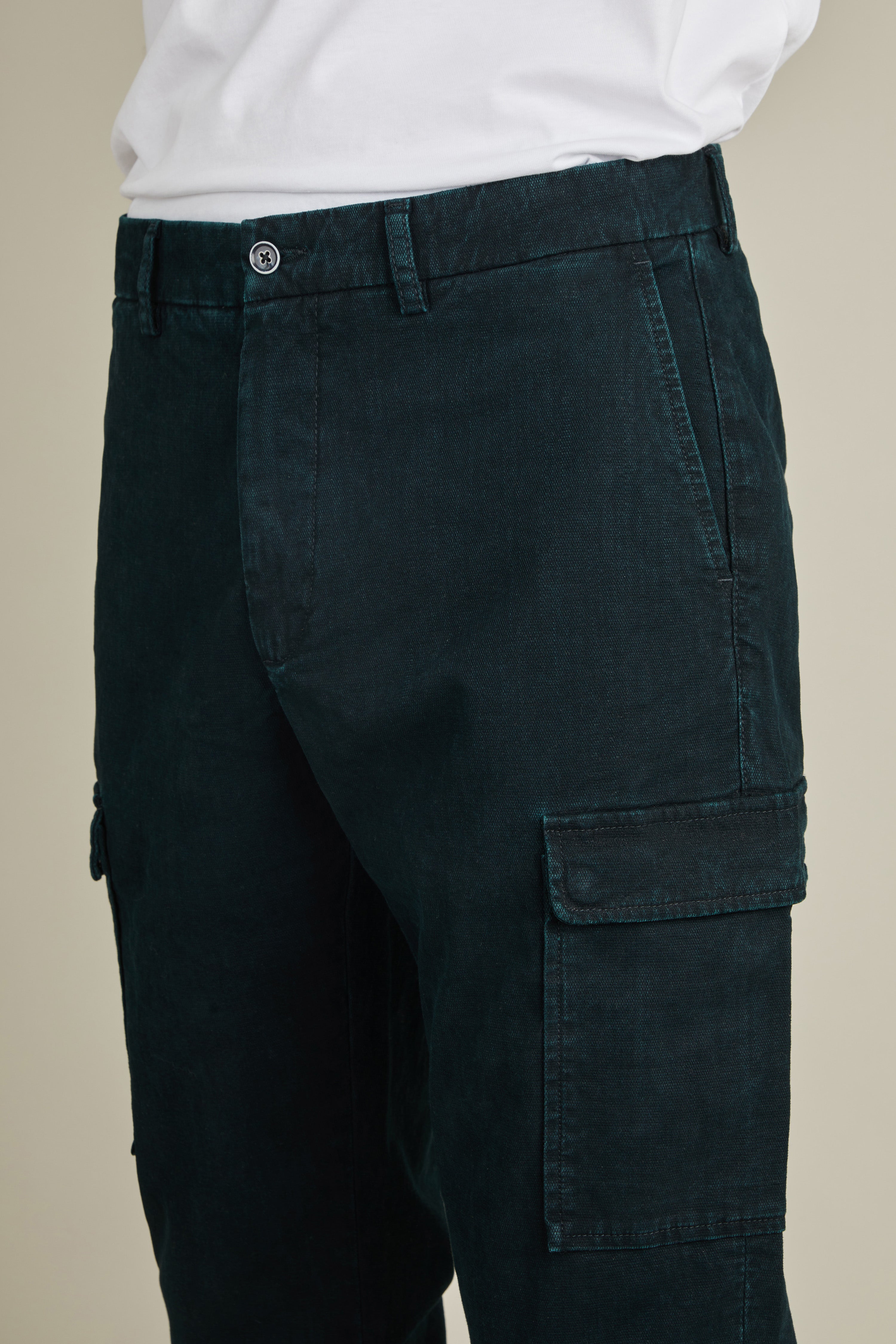 le-pantalon-fm-lpcar-4-cargo-vert-coupe-carotte-stretch image 3